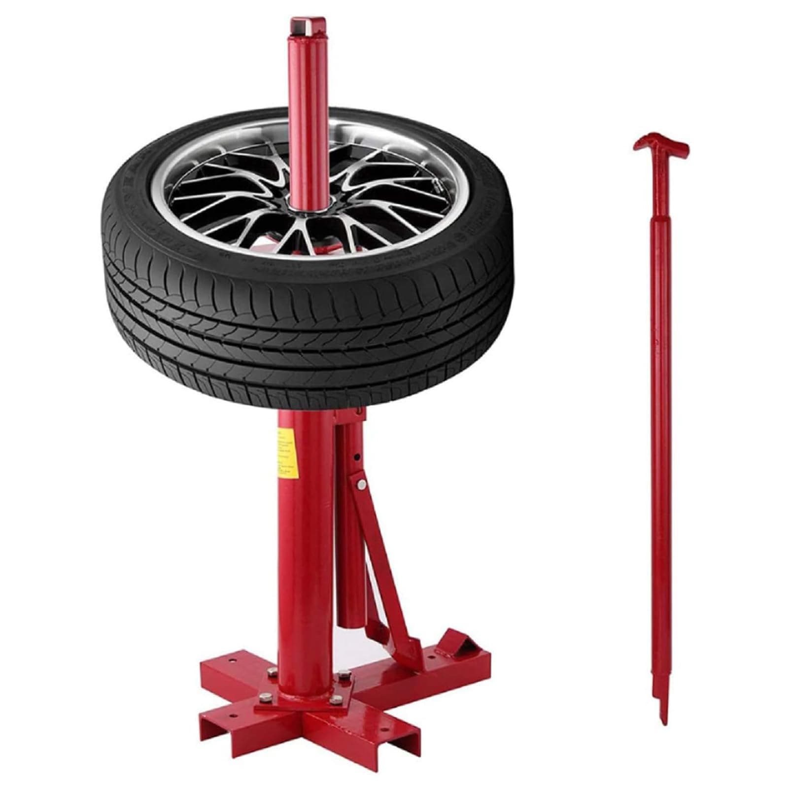 Manual Tyre Changer Portable Vehicles Garage Tool Car Tyre Changer Remover Suitable for Car Bicycle Kart Red