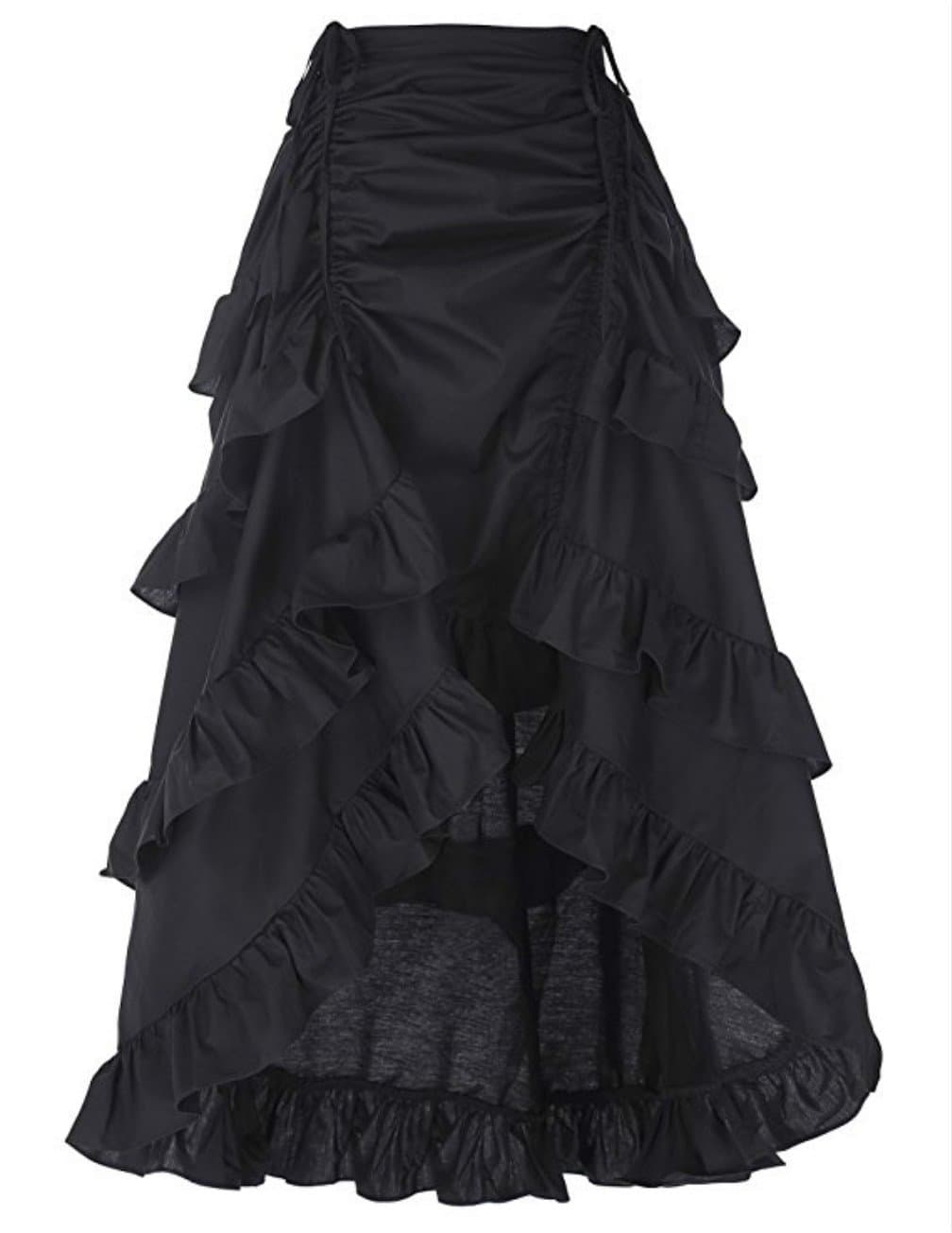 TNASAWomen's Gothic Basque Asymmetrical High Low Steampunk Corset Skirt