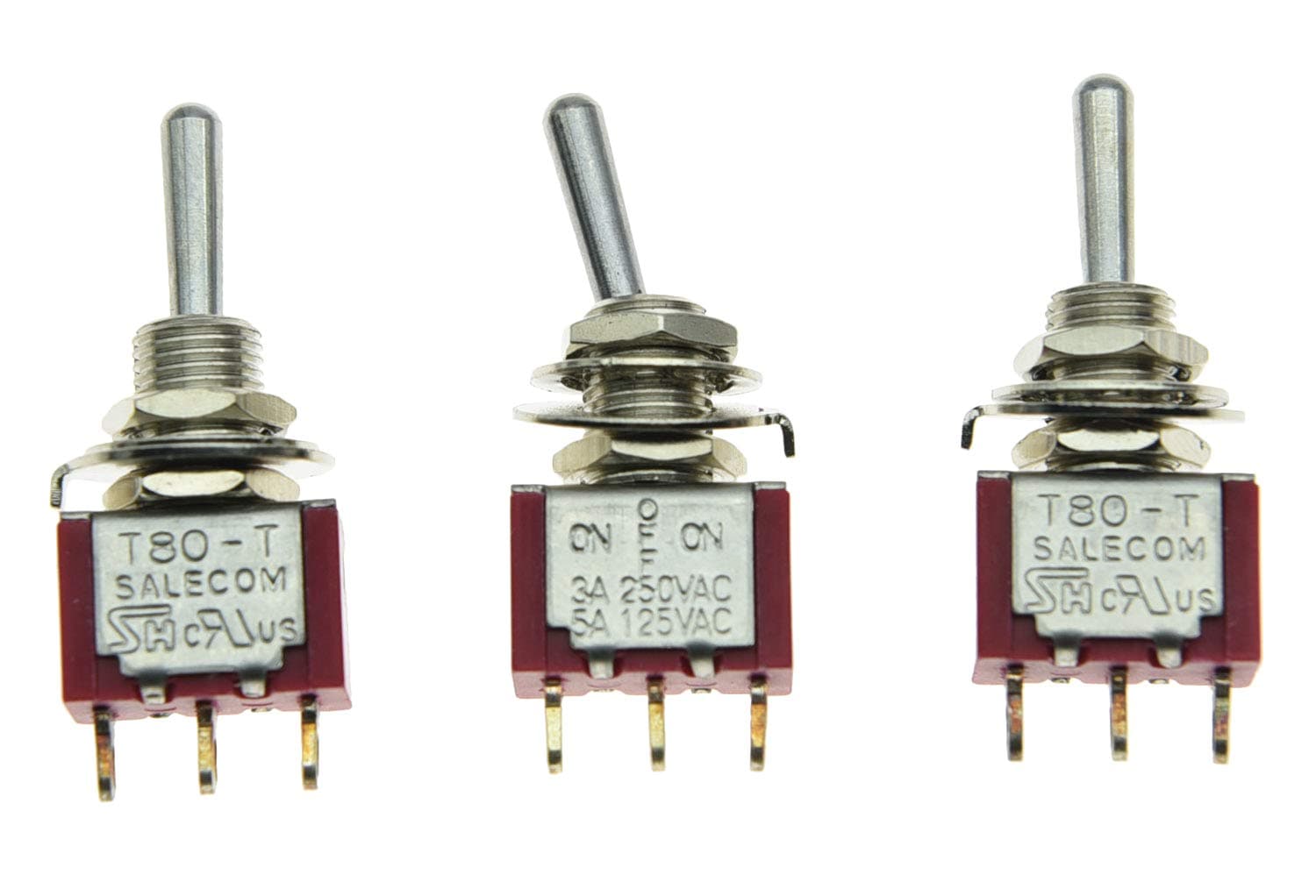 SALECOM 3X SPDT 3 Position ON Off ON Guitar Mini Toggle Switch Car/Boat Switches