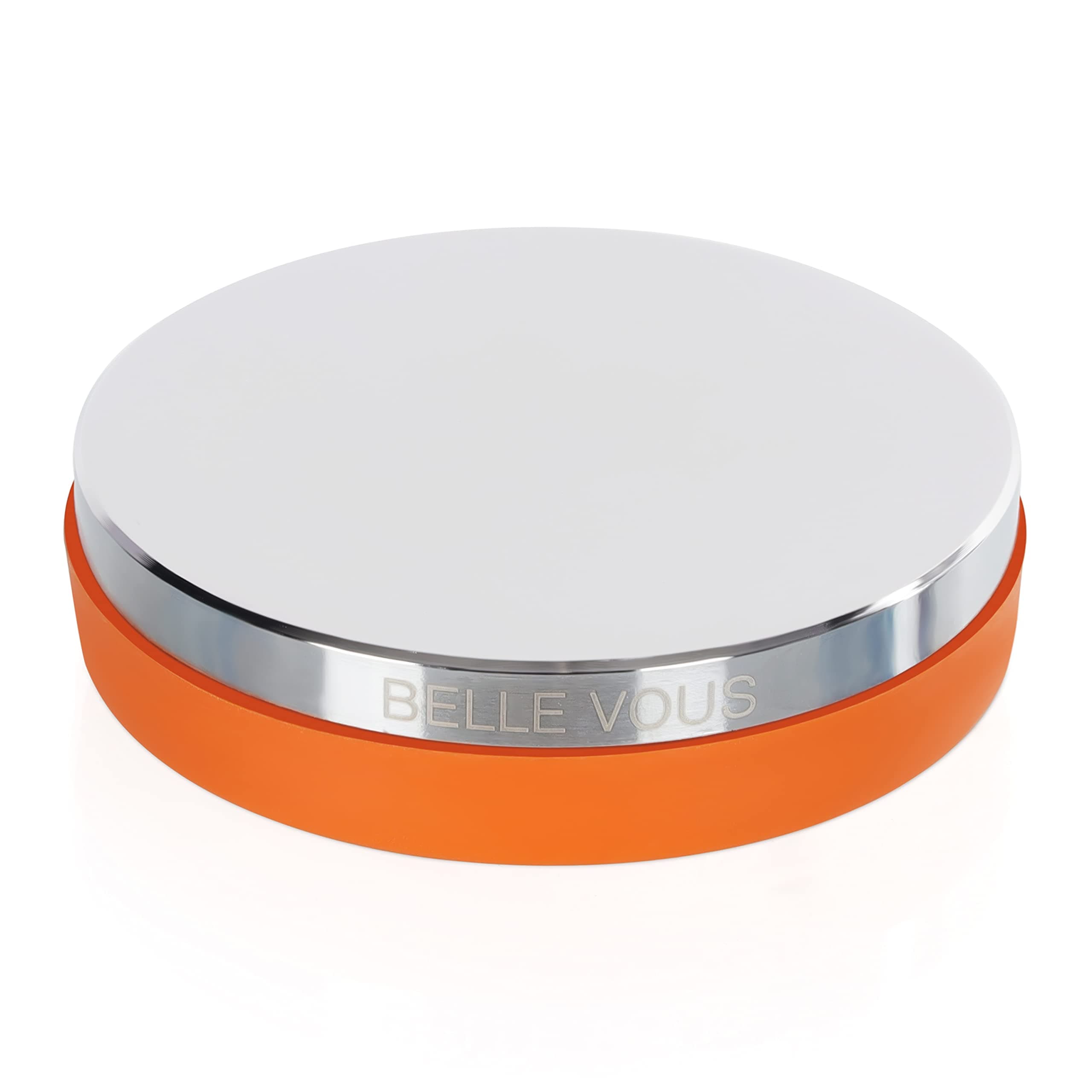 Belle Vous Steel Block with Rubber Base - 7.8 cm Diameter - Metal Plate Steel Anvil - Forged Anvil with Chrome Plating - For Stamping, Smoothing and Hammering Jewellery and Leather