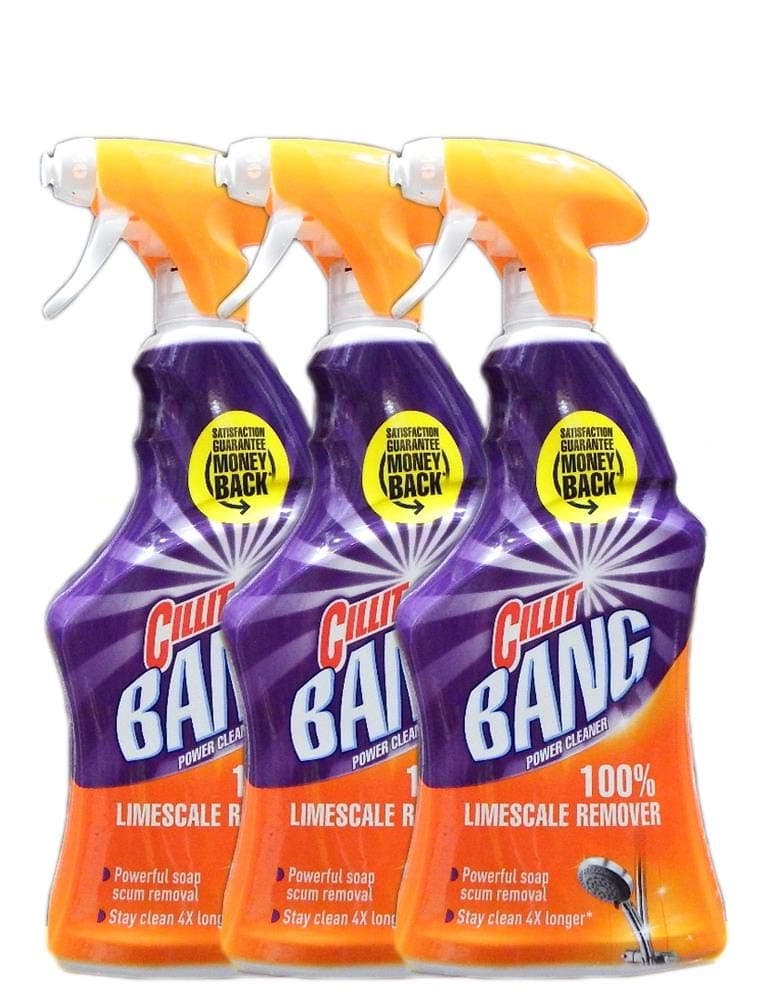 Cillit Bang Limescale & Dirt Remover Spray | Pack of 3 | 750ml Each | Removes Limescale, Grime & Dirt