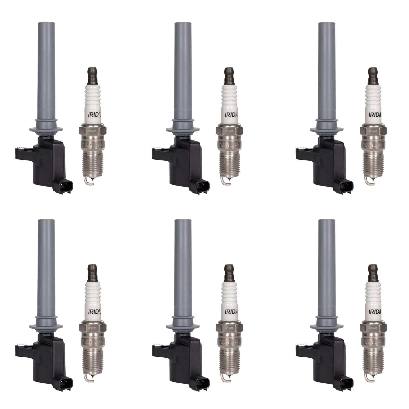 Set of 6 Ignition Coil Pack Spark Plugs for 3.0L 2001 2002 2003 2004 2005 2006 2007 2008 Ford Escape Freestyles Taurus 500 Five Hundred Mazda Tribute Mercury Mariner Montego Sable DG500