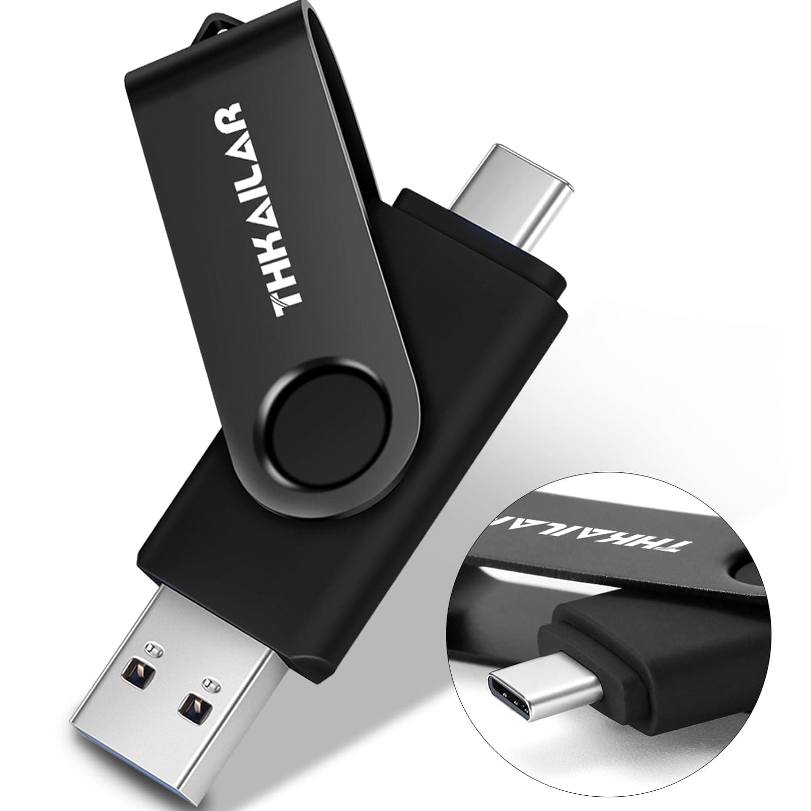 Thkailar 512GB Flash Drive 2 in 1 USB Flash Drive with Type C & Type A Ports,Thumb Drive,USB Stick for Android Phone/Tablet/PC/MacBook Pro/Air