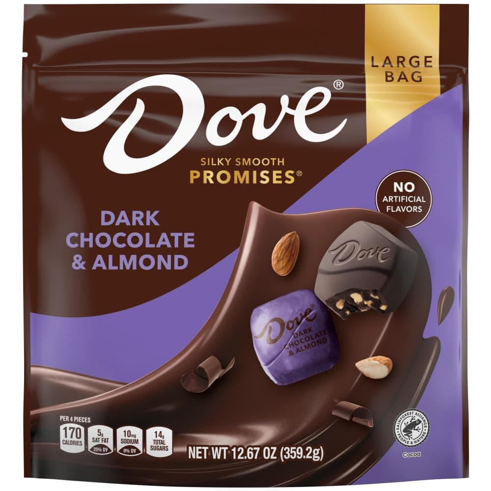 DOVE PROMISES Dark Chocolate Almond Easter Candy, 12.67 oz Bag