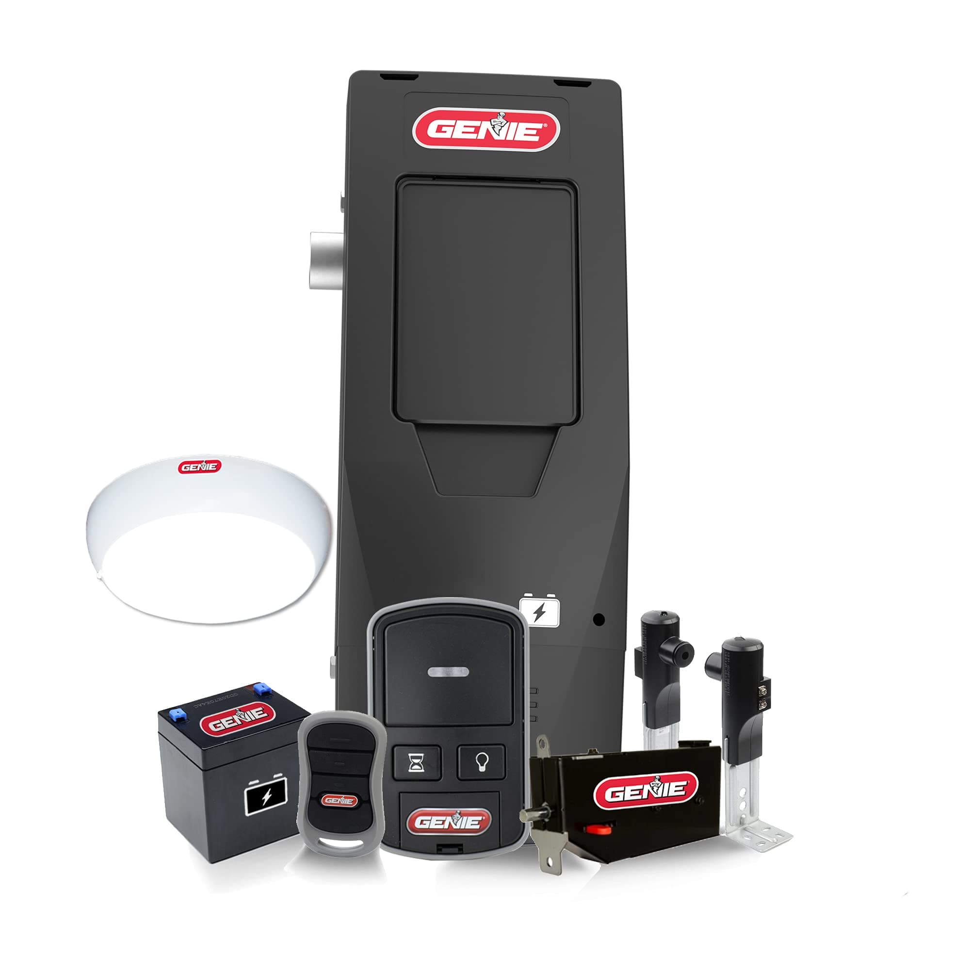 GenieBattery Backup Model 6072H-B Wall Mounted Garage Door Opener, Black