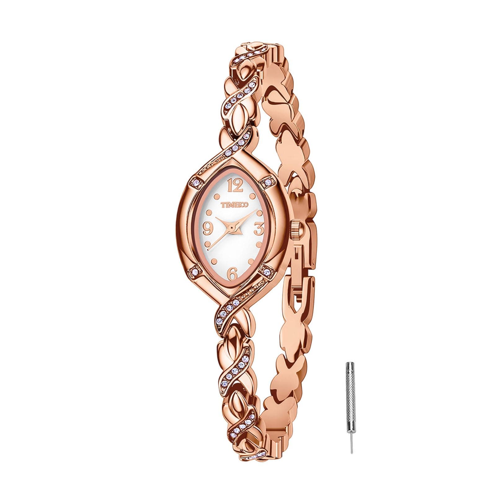 Women's Bracelet Watches Ladies Quartz Wrist Watch with Green Dial Bezel with Crystals in Movement Bracelet Strap with Diamonds Waterproof