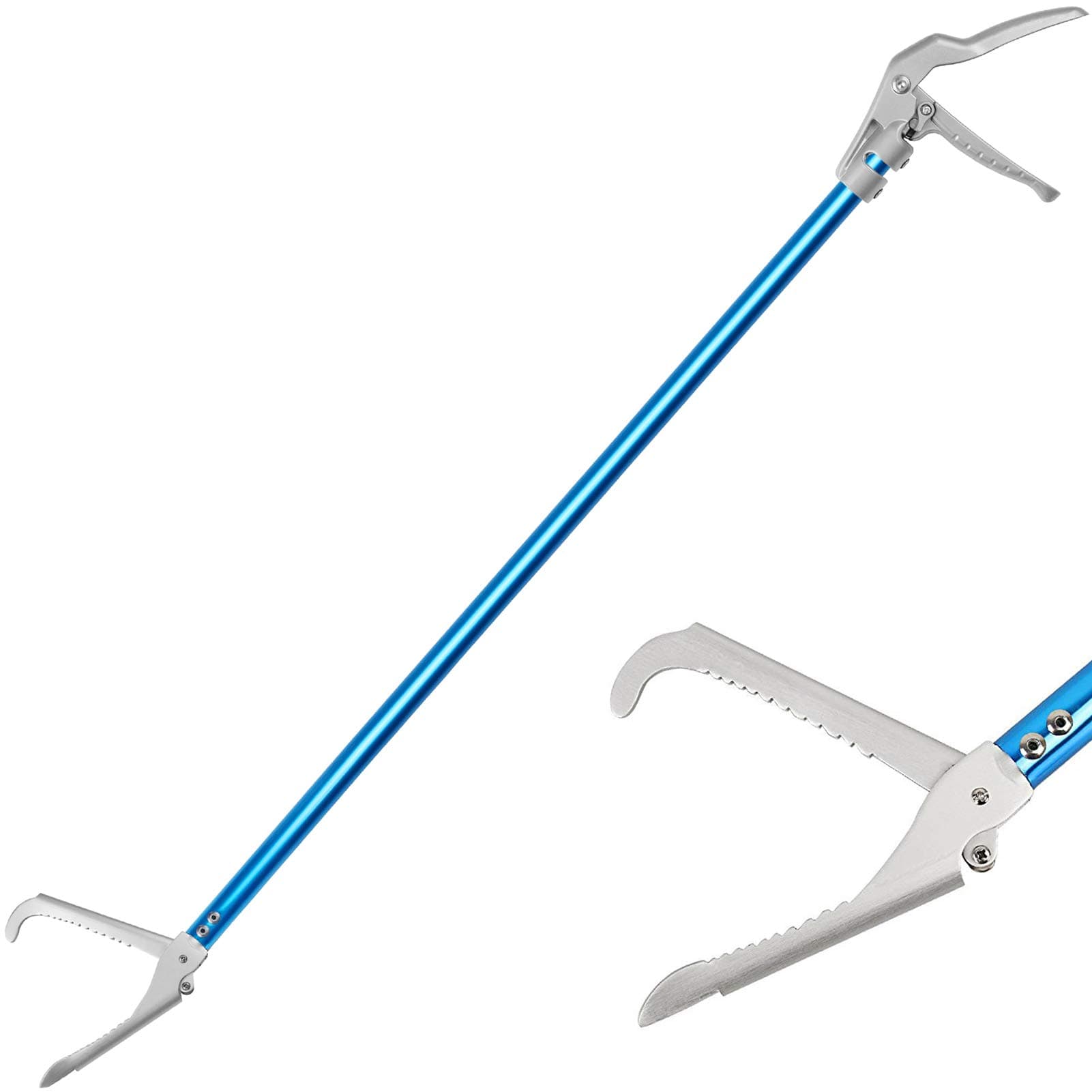 60" Professional All-Aluminum Alloy Snake Tong Reptile Grabber Rattle Snake Catcher Wide Jaw Handling Tool with Lock and Comfortable Grip Handle