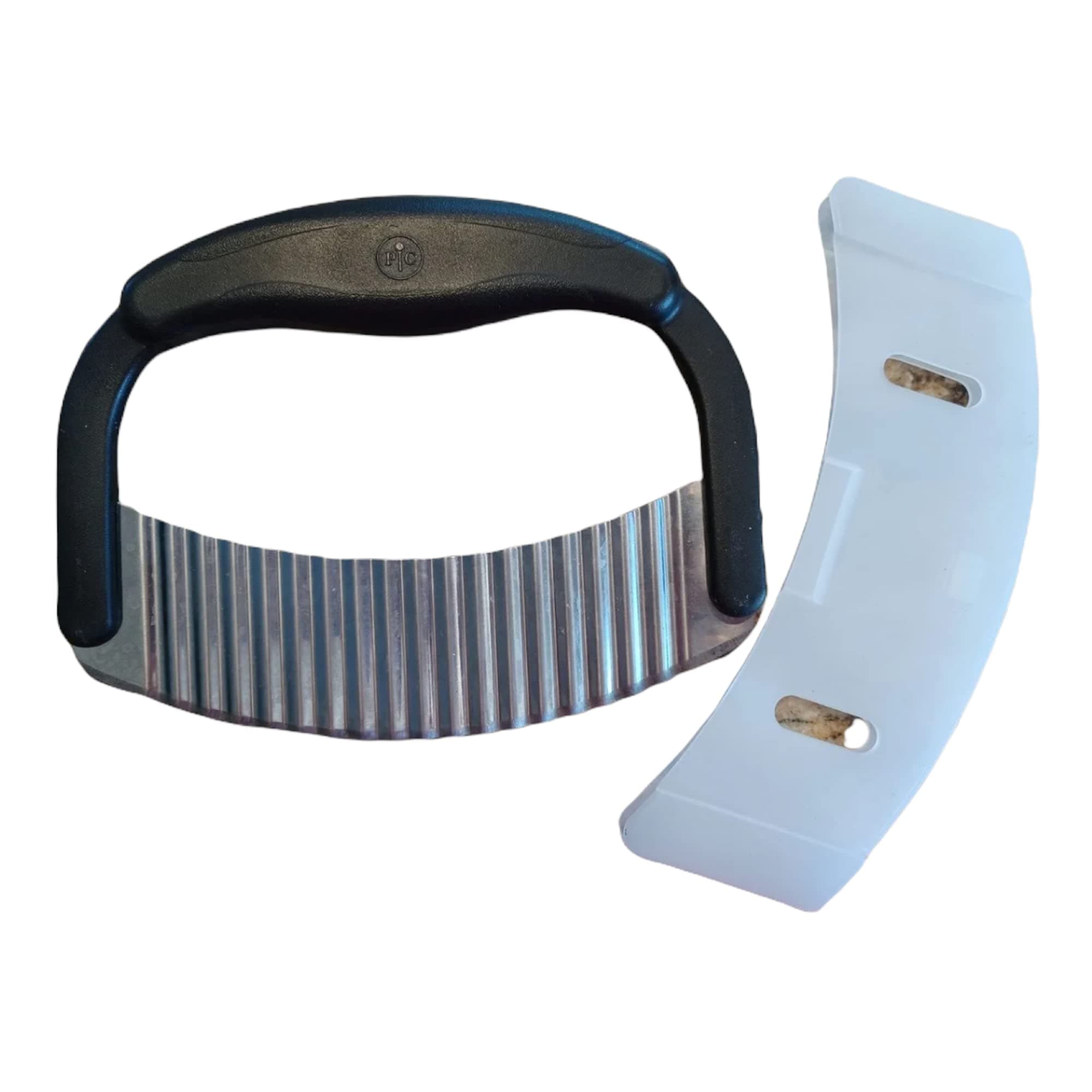 Crinkle Cutter #1063 - French Fry Slicer | Vegetable Salad Chopping Knife | Stainless Steel Blade | Plastic Handle