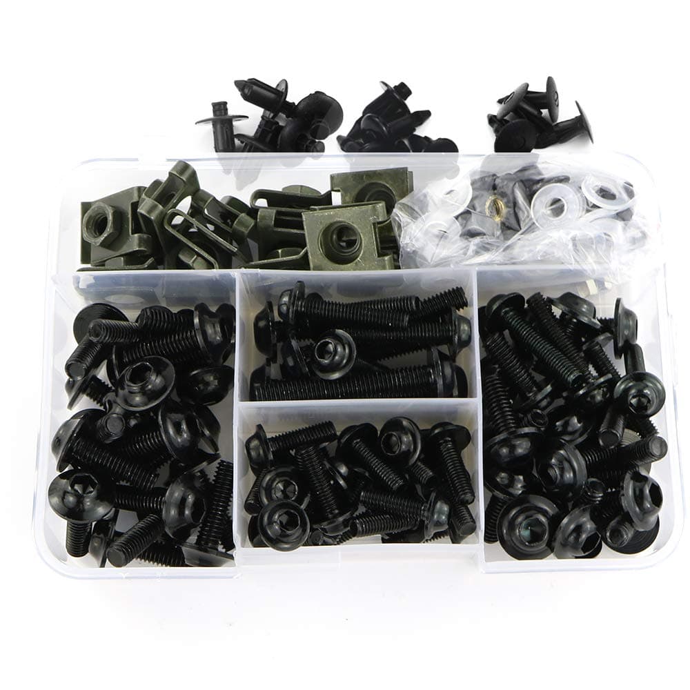 Xitomer Universal Motorcycle Fairing Bolt Kits Fasteners Fit for GSXR600 750 1000 GSX1300R, CBR600RR 1000RR, YZF R3 / R6 / R1, NINJA 500 400, ZX-6R / ZX-10R/ ZX-14