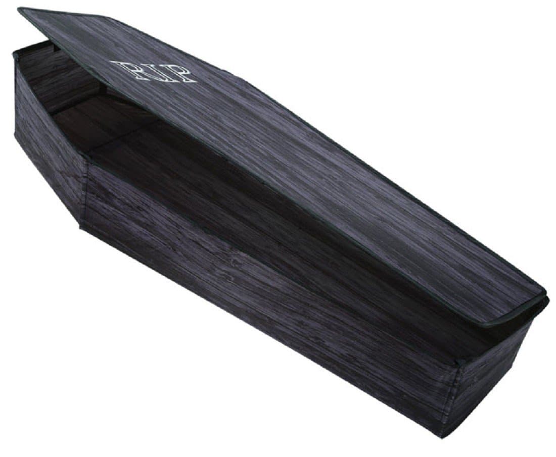 Morris Costumes Coffin with Lid Wooden Look Halloween Prop
