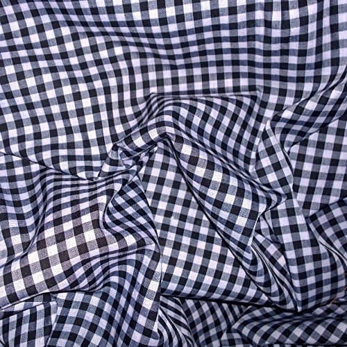 Gingham 1/4 inch Check Polycotton Fabric Black