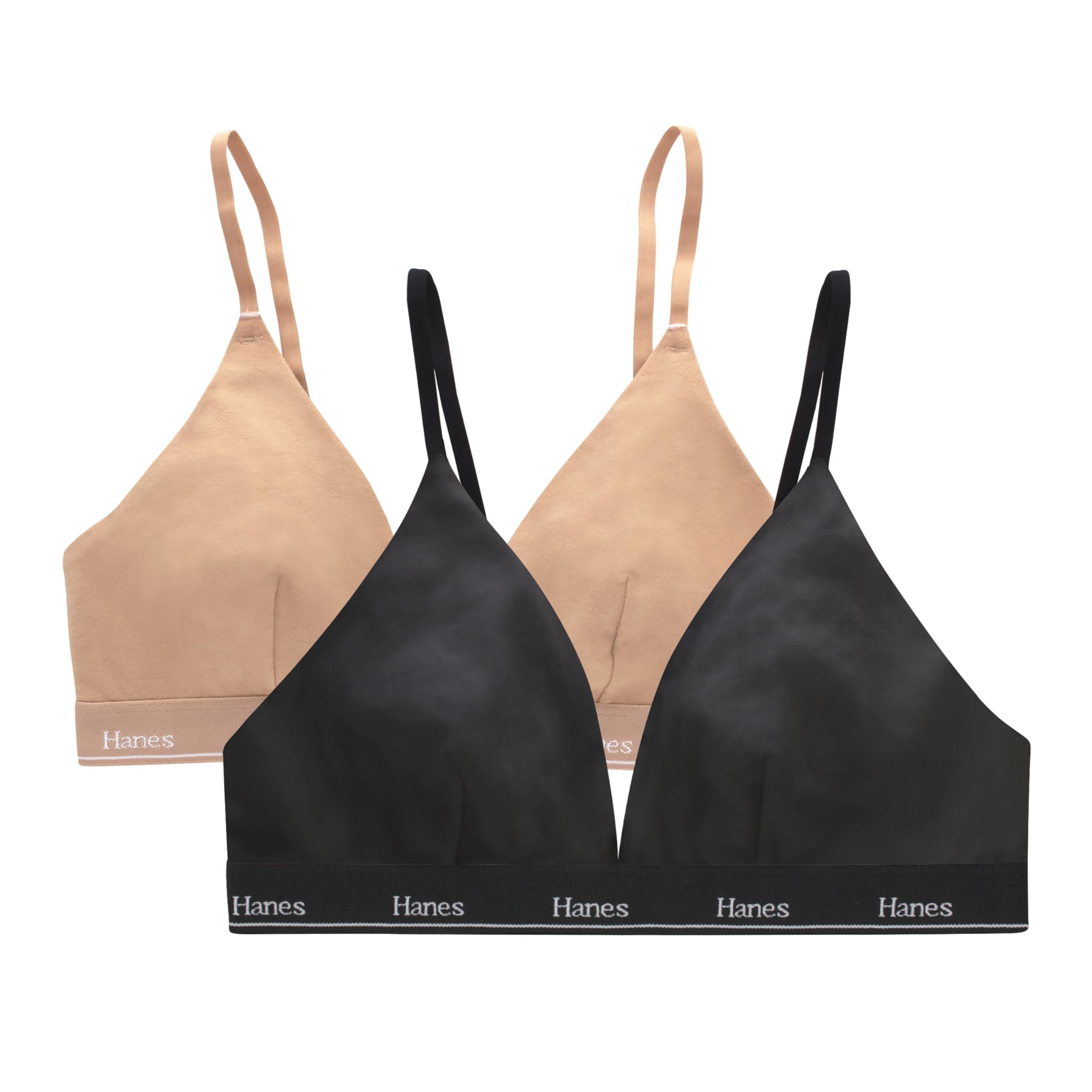 Women's Originals Triangle Bralette Pack, Moisture-Wicking Stretch Cotton Bra, 2-Pack Bra (Pack of 2)