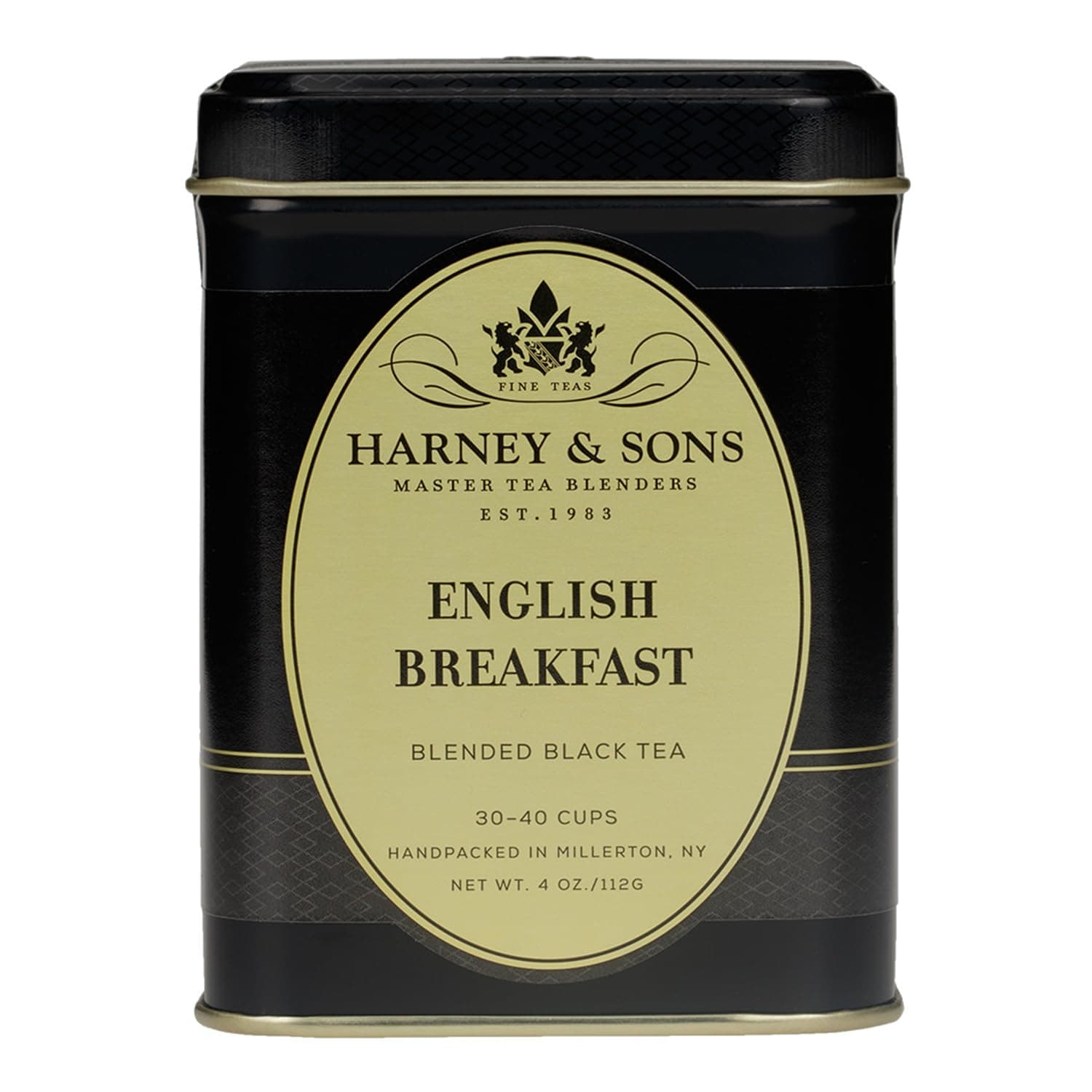 Harney and Sons English Breakfast Loose Black Tea – 4oz Loose Leaf Tin, Pure China Keemun, Bold, Full-Bodied Flavor, Great for Hot, Iced, or Teapot Brewing, Caffeinated