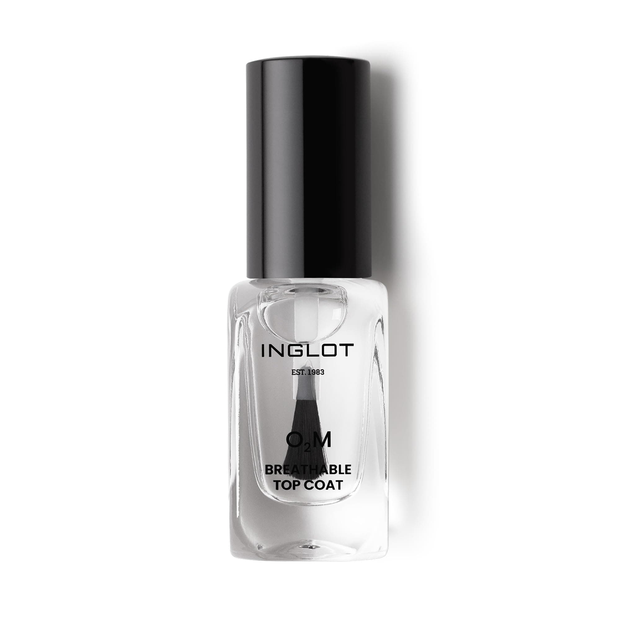 Inglot O2M Breathable Topcoat, High Gloss, Air and Water Permeable, Extends the Life of the Paint, Easy to Apply, Not Tested on Animals, 11 ml