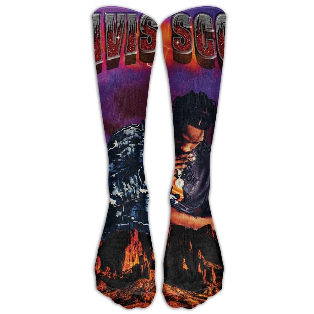 15.74in Unisex Travis Scott Goosebump Unique Design High Socks Leg Warmers Football Aseball For Men Women