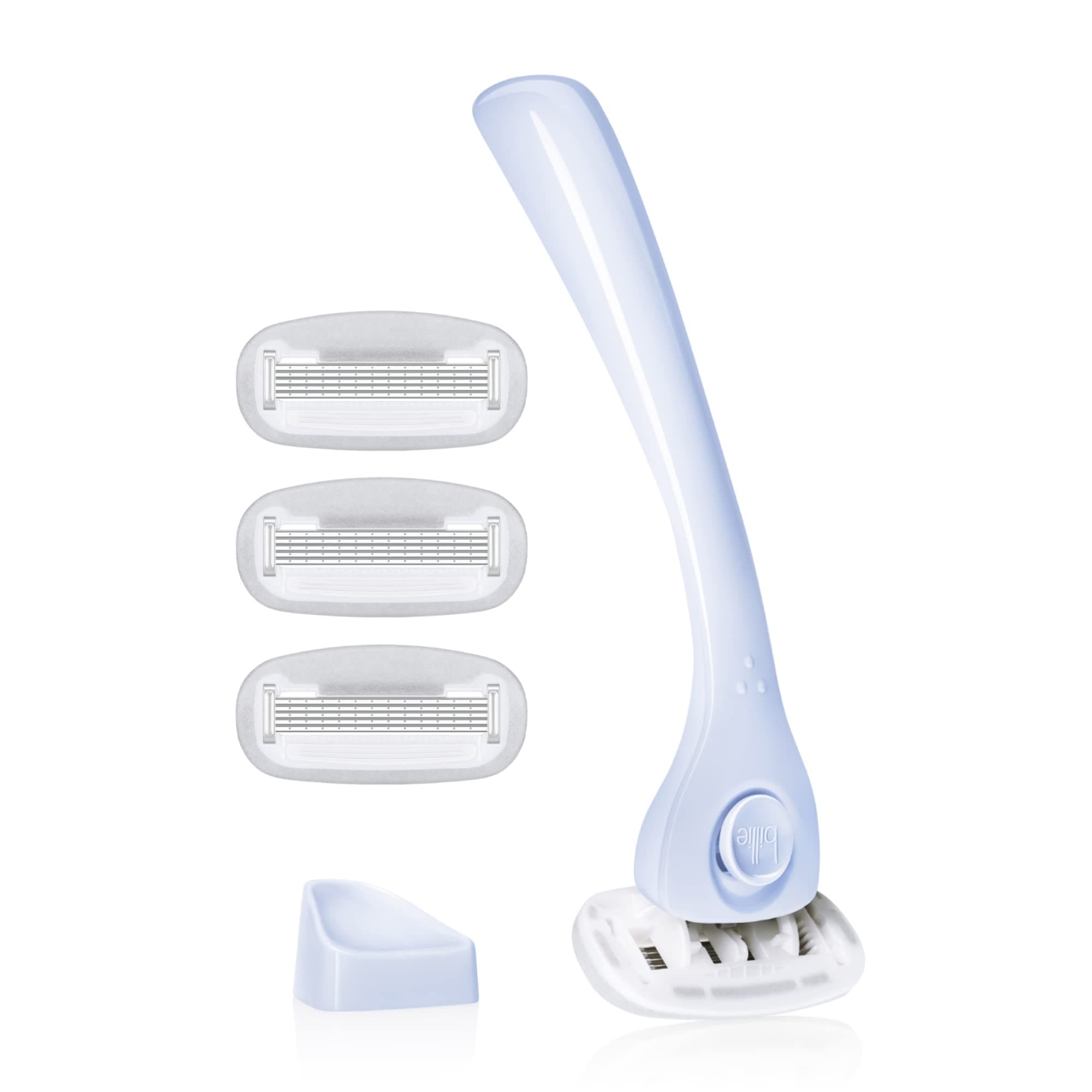 Razors for Women Shave Kit – Women’s Razor + 4 x 5-Blade Razor Refills + Magnetic Holder – Cool Blue