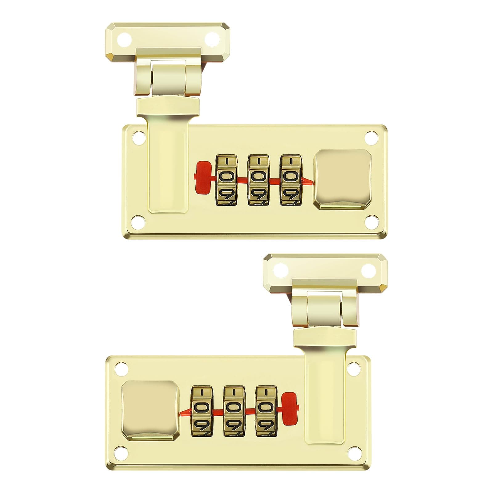 2pcs Suitcase Combination Lock Luggage Hasp Combination Lock Luggage Hasp Lock Digital Password Lock for Luggage Aluminum Box Cosmetic Case, Gold