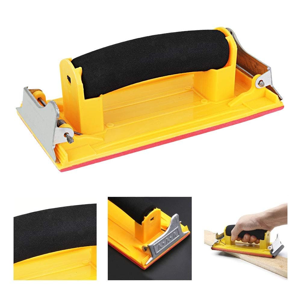 Handle Sander with Sponge Handles, Sandpaper Holder Manual Hand Sanding Detail Sanders Soft Grip Handle Sander Wall/Metal/Wood Hand Sanding, Perfect for 9 x 3.6 inch Sandpaper