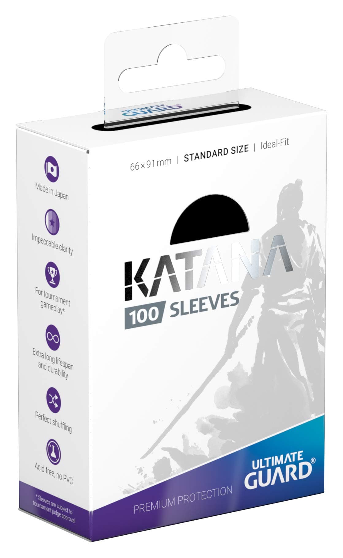 Ultimate Guard Katana Sleeves Standard Size 100 Card Sleeves Black