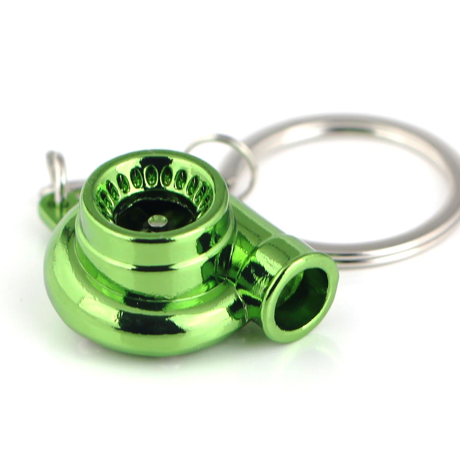 maycom® Creative Spinning New Turbo Turbocharger Keychain Key Chain Ring Keyring Keyfob (Anodized Green)