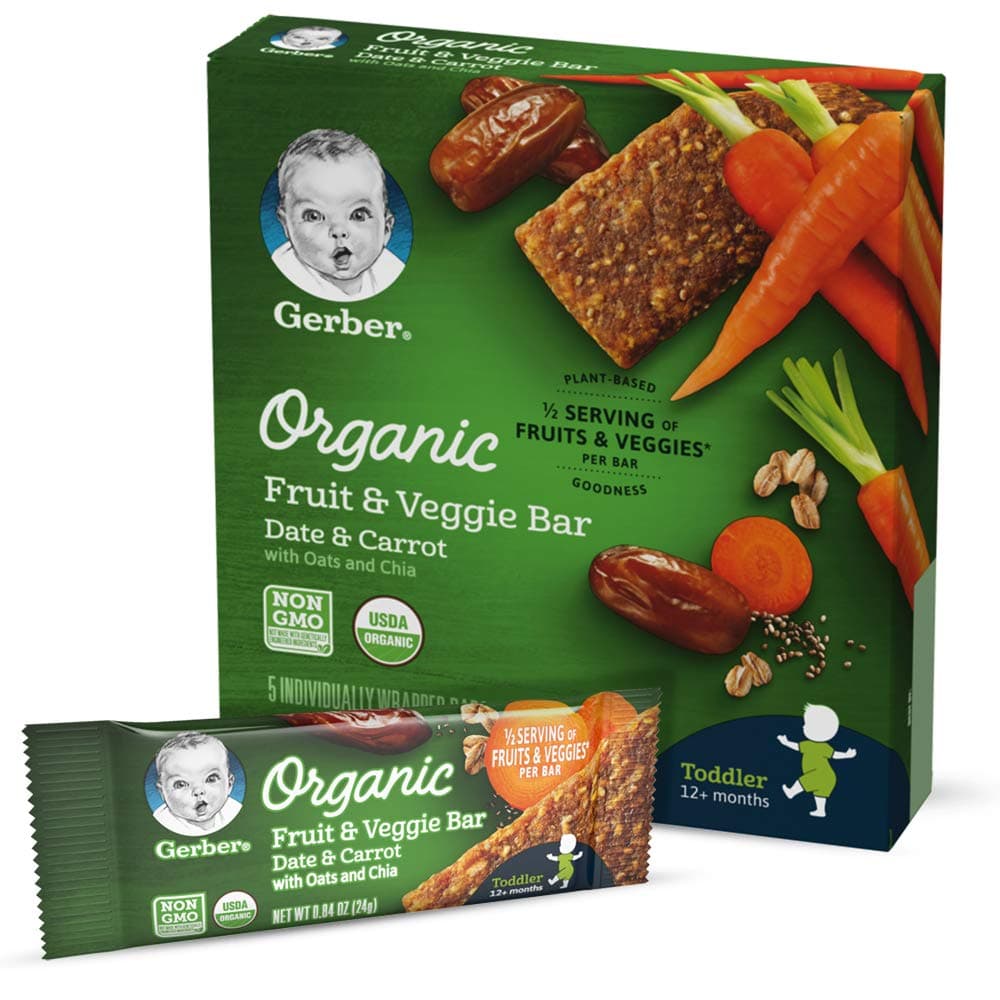 Gerber Organic Fruit & Veggie Bar Date & Carrot, 4.2 oz