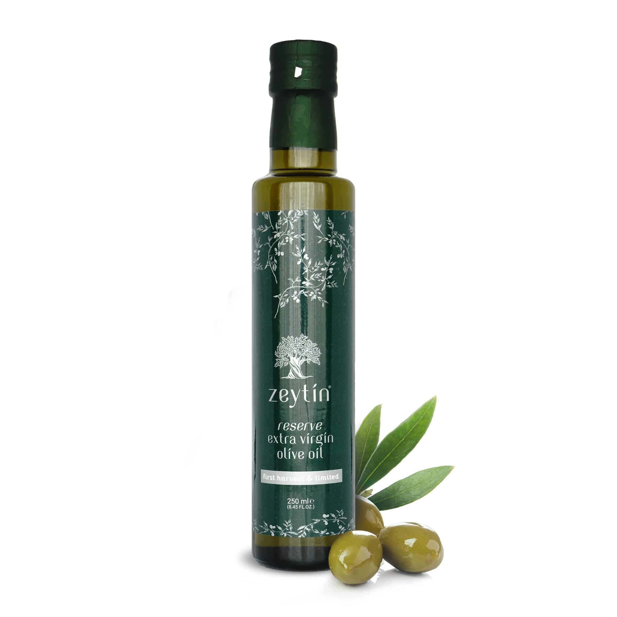 Zeytin Reserve Olive Oil Extra Virgin - Early 2024 Harvest, Bottled in May - Awarded Brand - Limited Edition - Vegan, Keto & Cold Pressed Olive Oil for Cooking, Soup & More (8.5fl oz - Pack of 1)