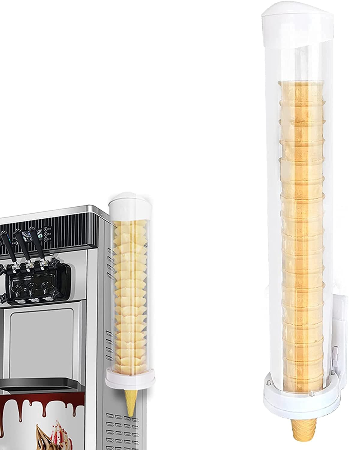 Ice Cream Cone Dispenser Holder Wall Mount Waffle Cone Dispenser Holder Cake Cone Dispenser 21’’L x 3’’ Dia Cone Holder Sleeve for Ice Cream Machine