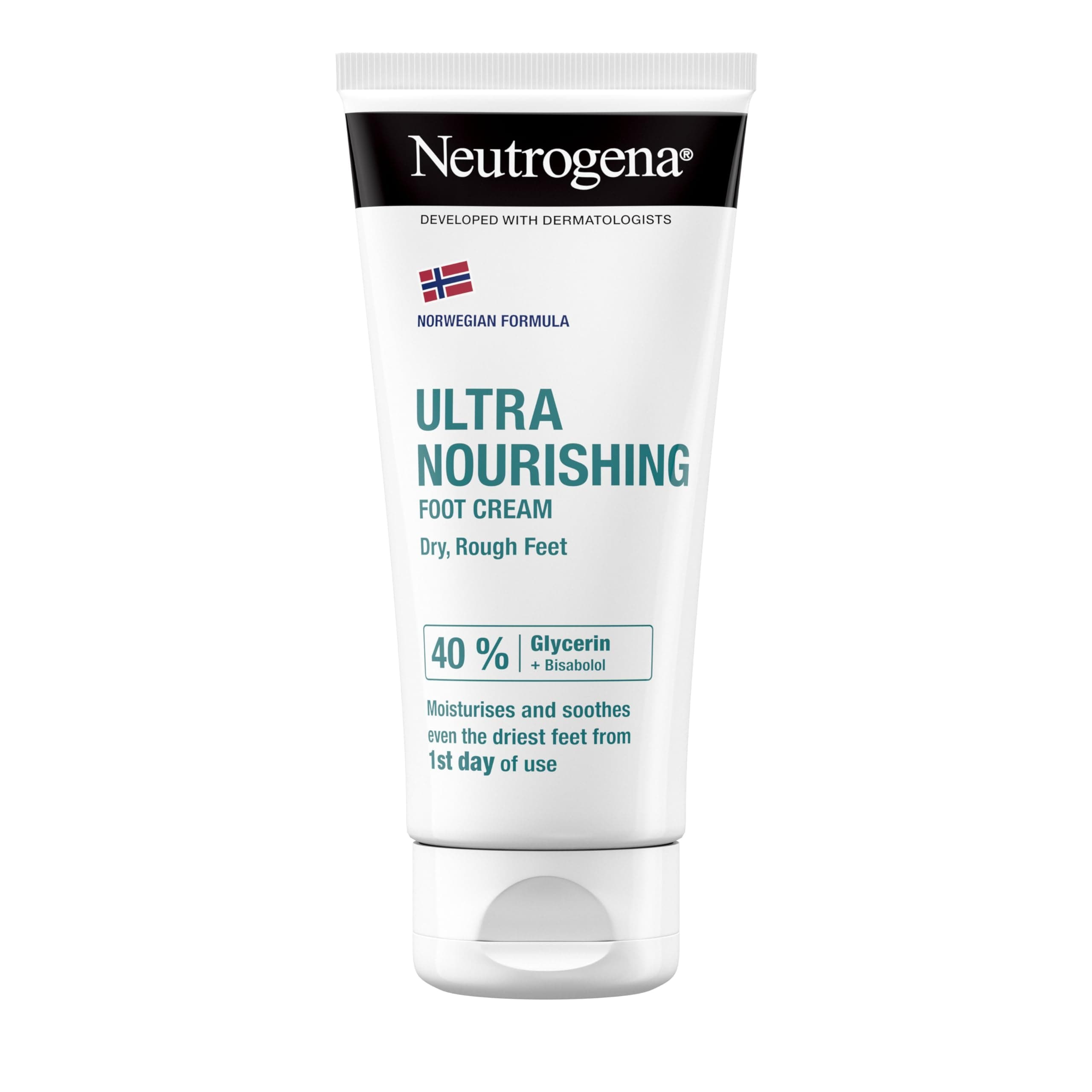Norwegian Formula Ultra Nourishing Foot Cream for Dry Skin (1x 100ml), Intensely Moisturising Foot Cream Enriched with Glycerin, Relieving and Repairing Lotion for Dry Feet