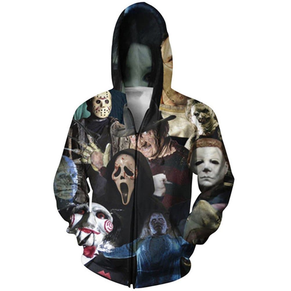 Arrival Harajuku Zip-Up Men Hoodies 3D Printed Sweatshirt Jacket Women Men Casual Zipper Outerwear Black Coat Plus Size