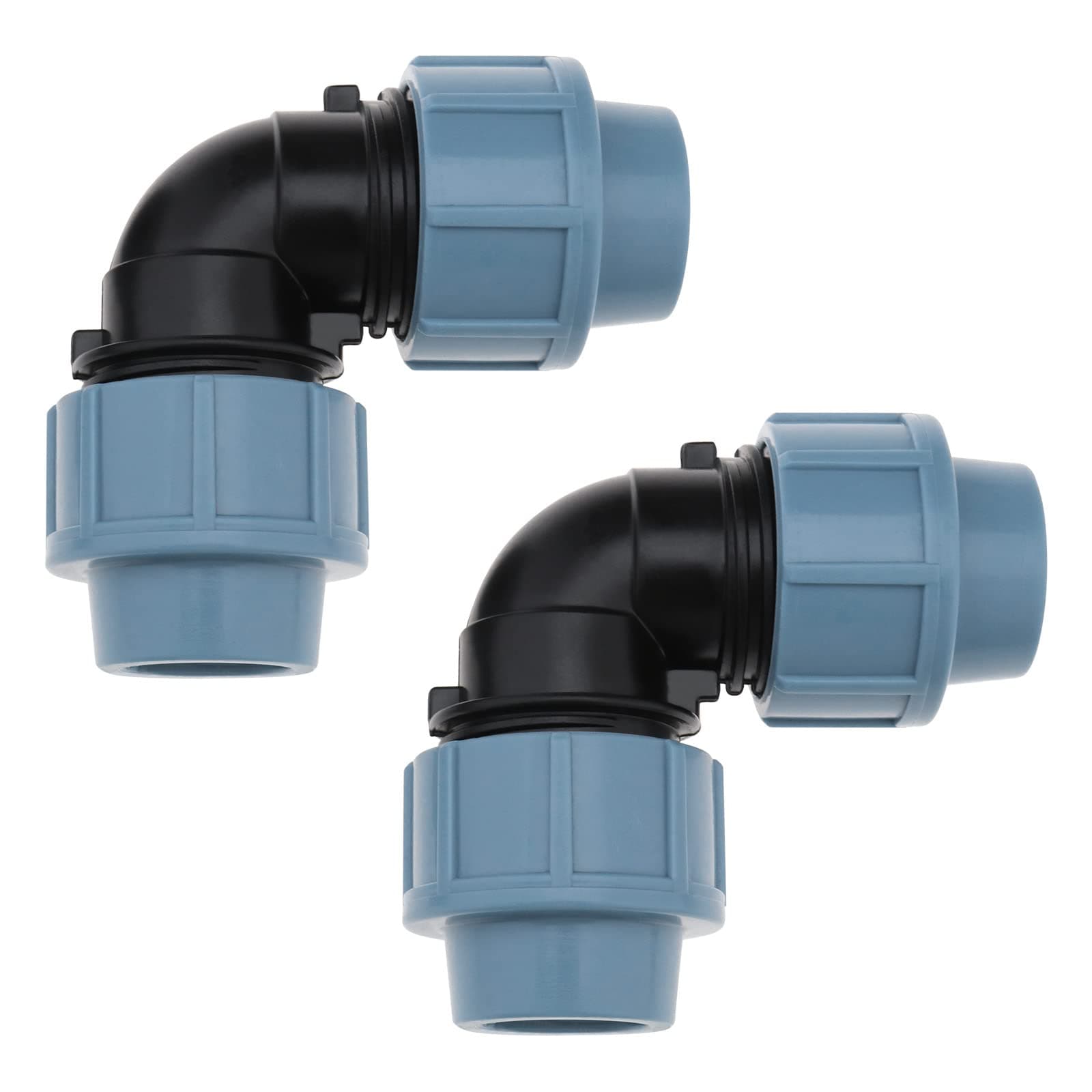 OTOTEC 2Pcs Water Pipe Elbow Replacement Water Pipe Quick Couplings 90 Degree Plastic Compression Fittings Accessories for Irrigation System 20mm
