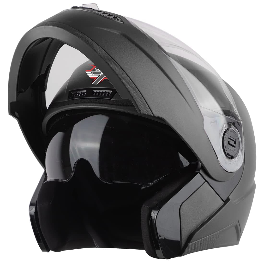 SBA-7 7Wings ISI Certified Flip-Up Helmet for Men and Women with Inner Smoke Sun Shield