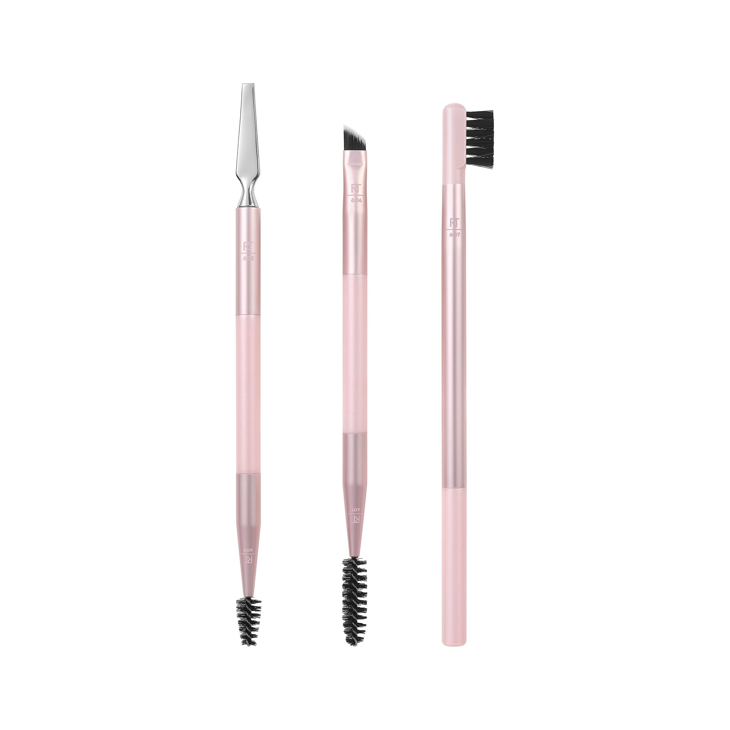 Real Techniques Brow Styling Set, For Lifting and Styling, Fill and Style, Dual-ended, Full Kit for Eyebrows, Get Full, Laminated, or Natural Brows, Multiuse Tools, 3 Piece Set