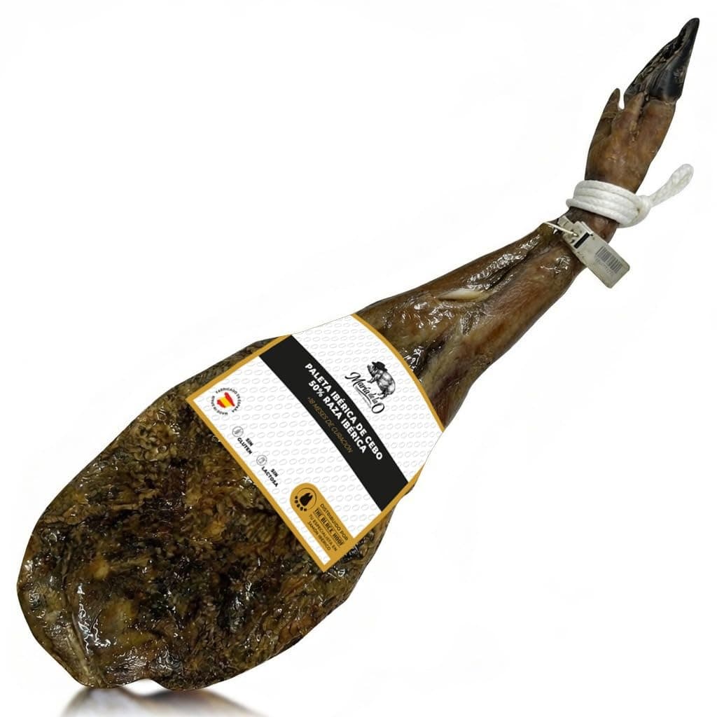 Iberico Ham Shoulder (Paleta Ibérica de Cebo) 4–5 kg | 18+ Months Cured Jamon Iberico | No additives | CERTICAR Verified | Product of Spain by The Black Hoof UK