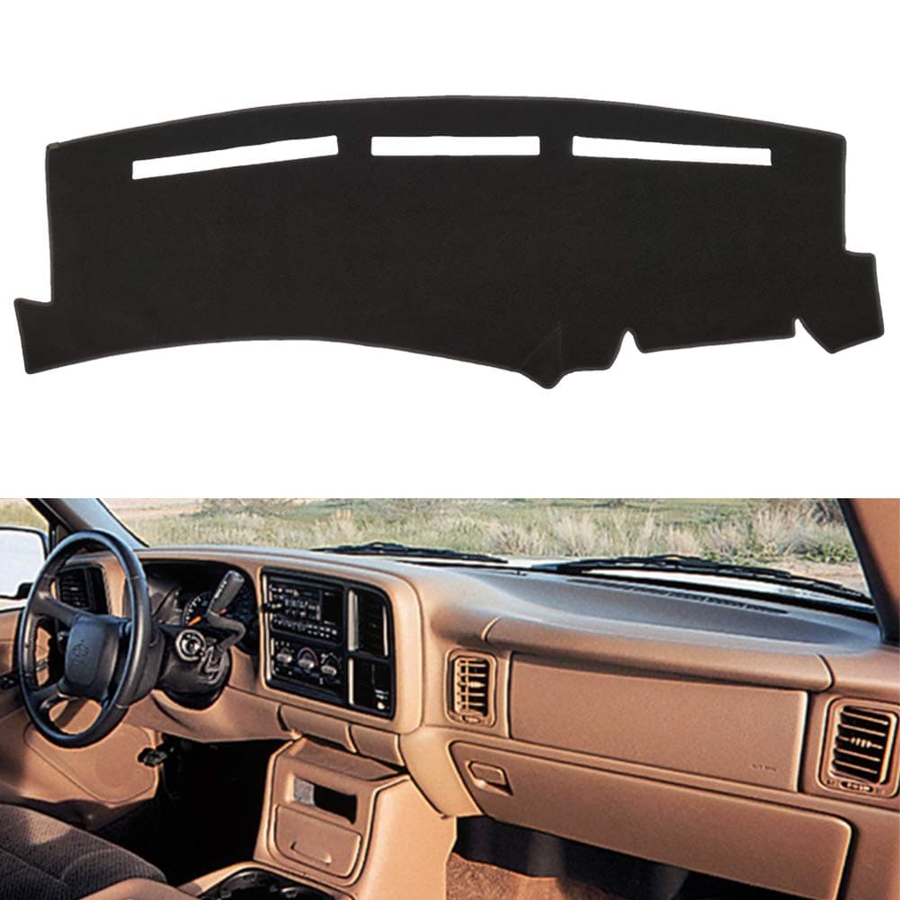 Dashboard Cover for Chevrolet Silverado 1500 2500 3500 1999-2006 Avalanche Chevy Tahoe Suburban GMC Sierra Yukon Dash Cover Mat(Premium Carpet, Black)