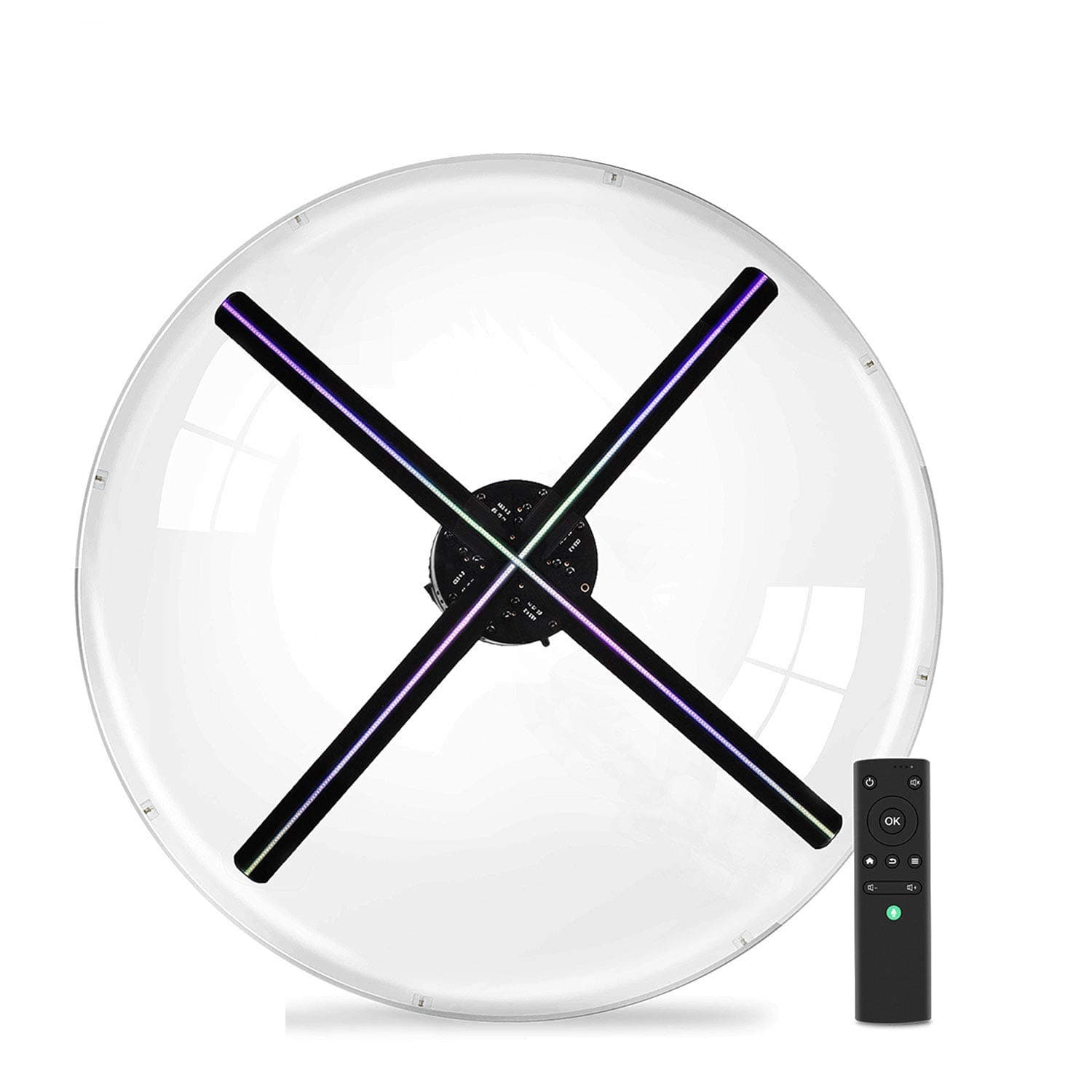 FOOING 3D Hologram Display, 3D Hologram Projector 1080i 3D Advertising Fan Naked Eye Holographic with WiFi + Bluetooth + Android System + Cloud Serve for Shop, Bar, Party and Holiday Events