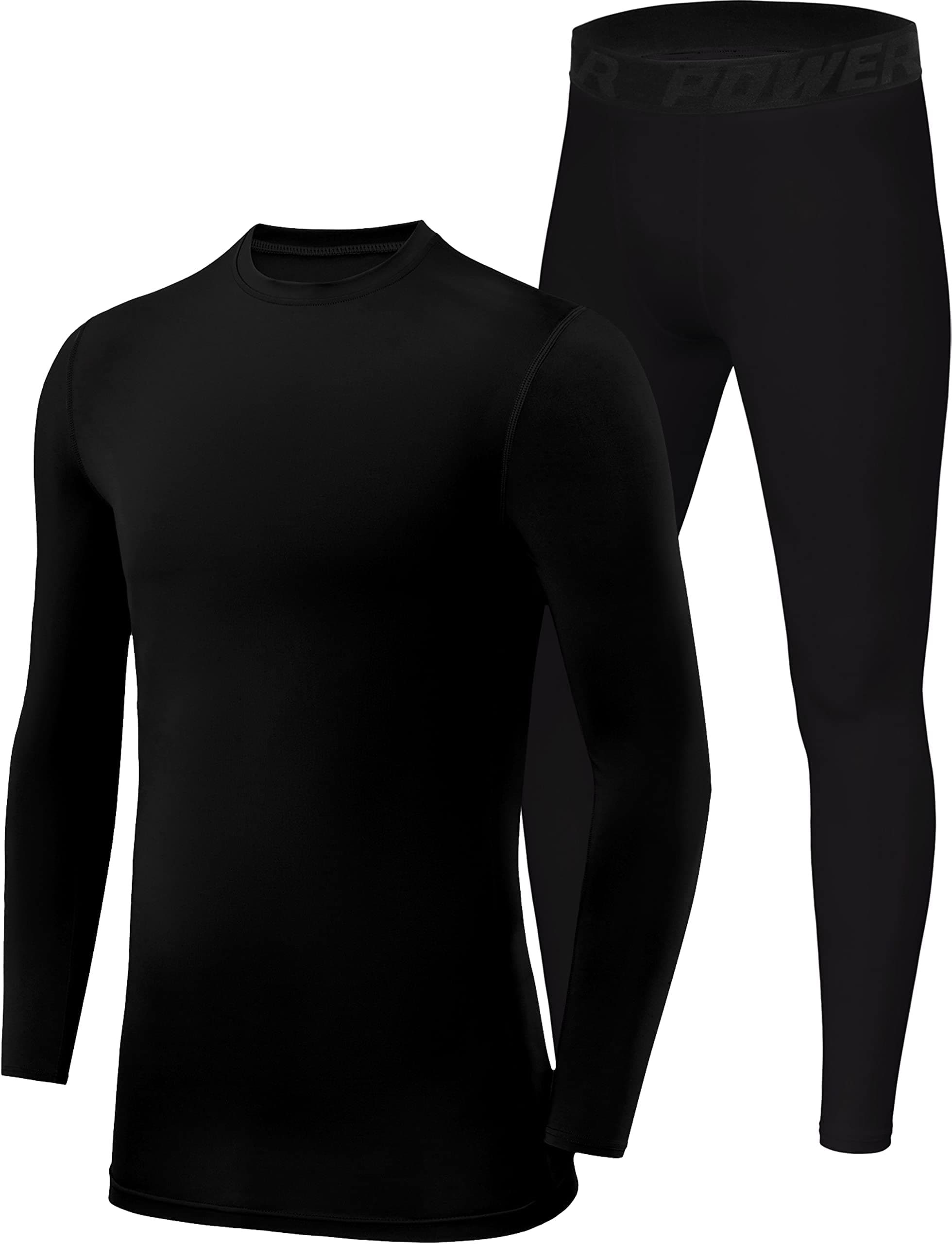Skins for Boys Kids Base Layer Thermal Long Sleeve Top & Tights Football Compression Set