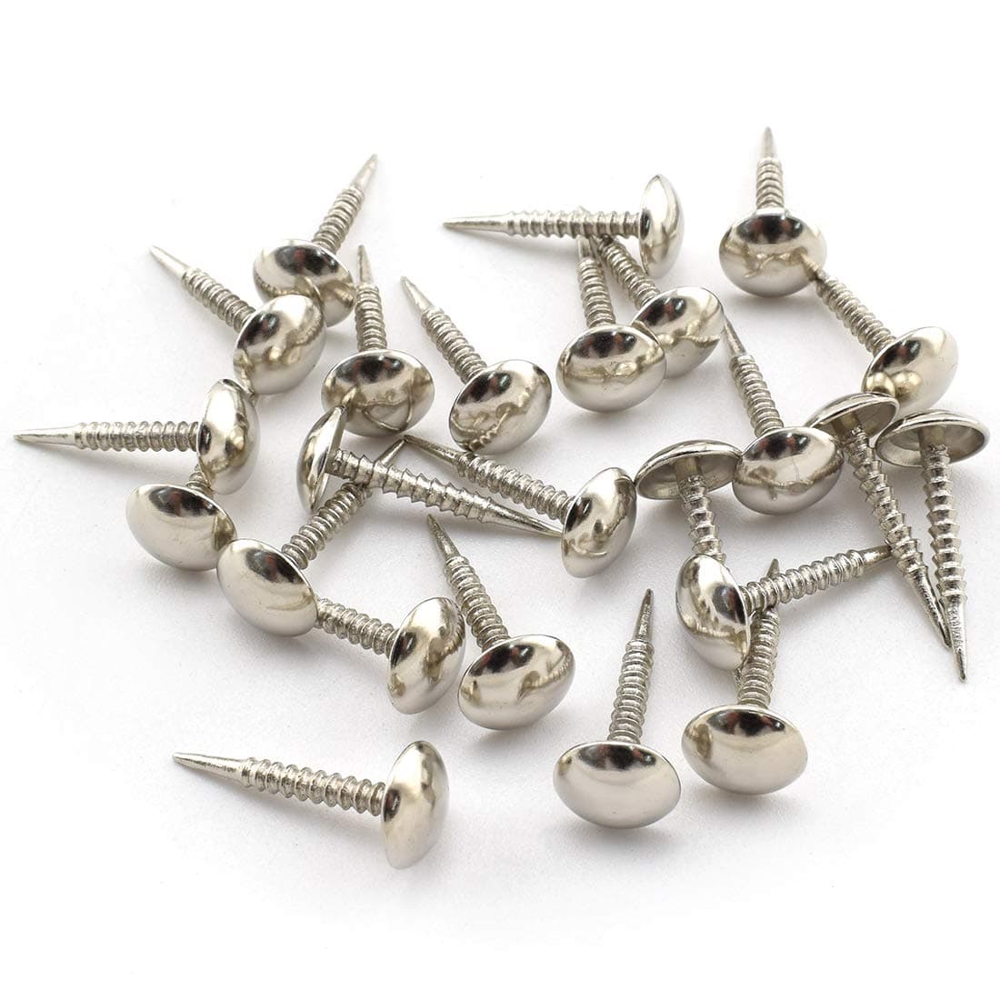 SDTC Tech 100-Pack Mini Round Head Furniture Thumb Pushpins Silver Decorative Upholstery Tacks Threaded Nails