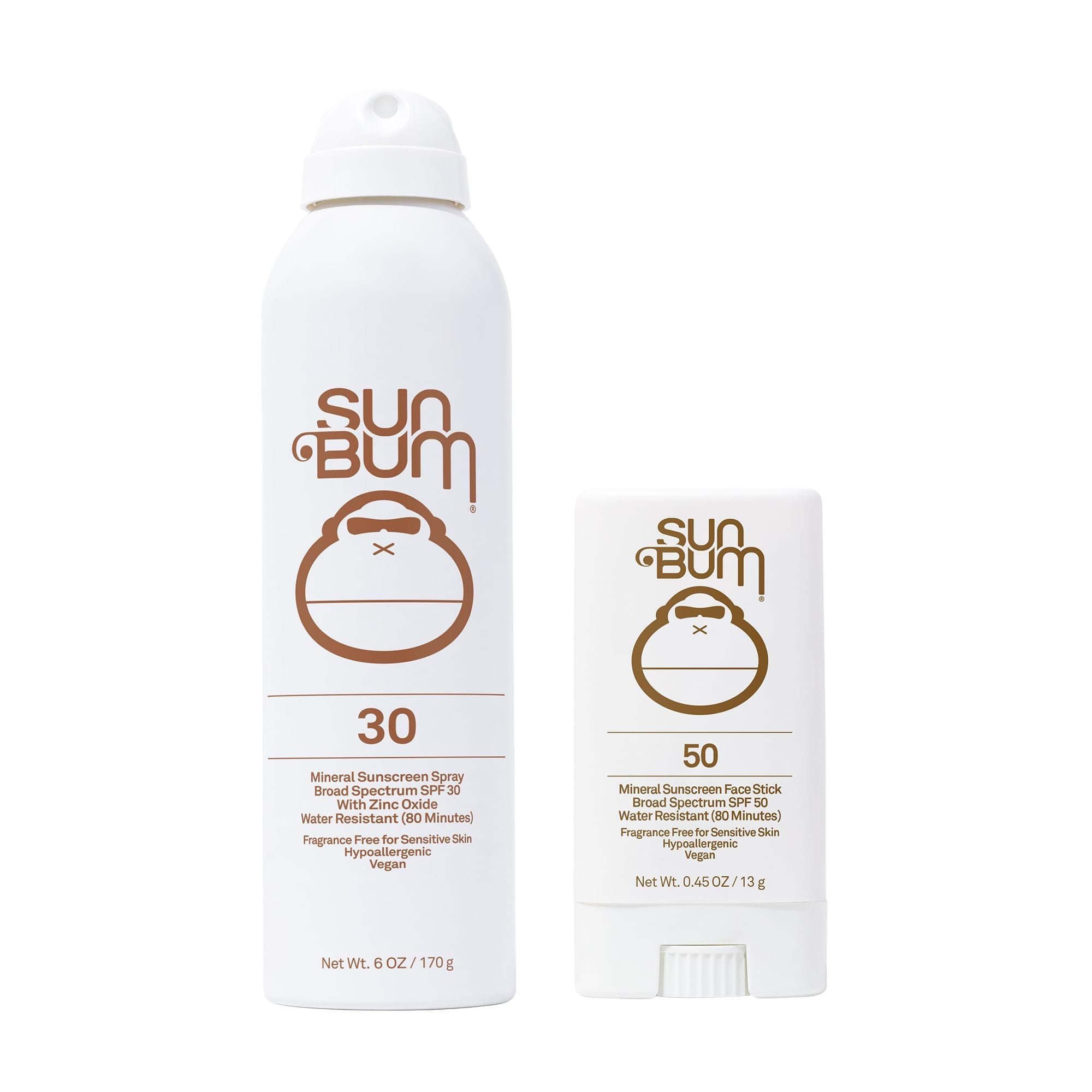 Sun Bum Sun Bum Mineral Spf 30 Sunscreen Spray and Spf 50 Face Stick Vegan and Reef Friendly (octinoxate & Oxybenzone Free) Broad Spectrum Zinc Sunscreen With Uva/uvb, 2 Count