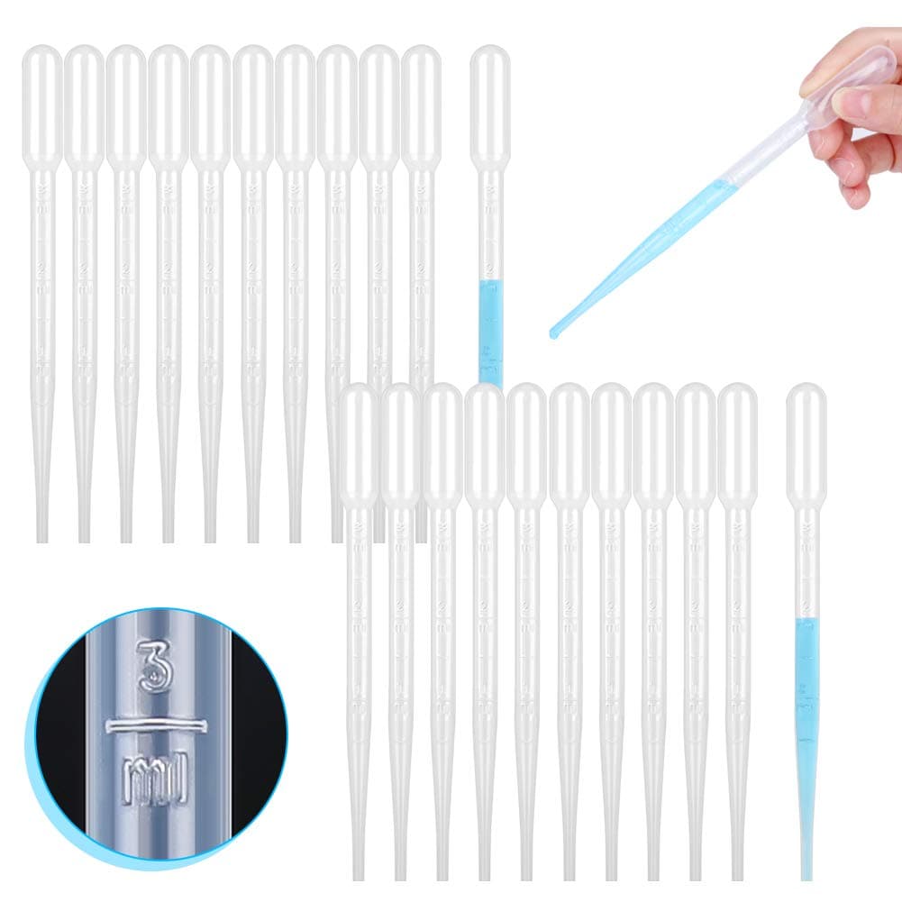 100PCS Plastic Disposable Transfer Pipettes, 3ml Calibrated Pipette Dropper for and Science Laboratory