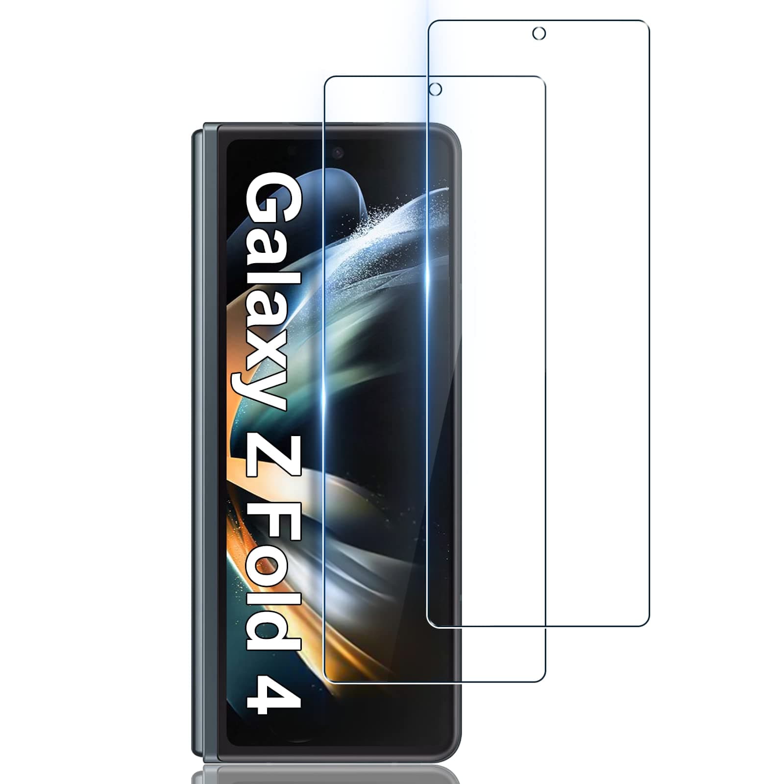 LYWHL 2-Pack for Samsung Galaxy Z Fold 4 Screen Protector, HD Clear Tempered Glass Protector Film for Galaxy Z Fold 4 5G 6.2 Inch, Anti Scratch Bubble Free Case Friendly Easy Install - Transparent