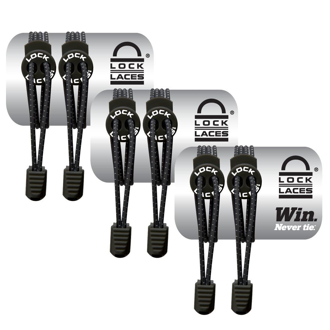 LOCK LACES USA (Elastic No Tie Shoelaces) Pack of 3…