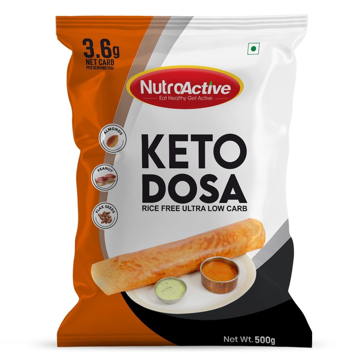 Keto Dosa Mix, 2 gm Net Carb Per Dosa, Gluten Free - 350 gm