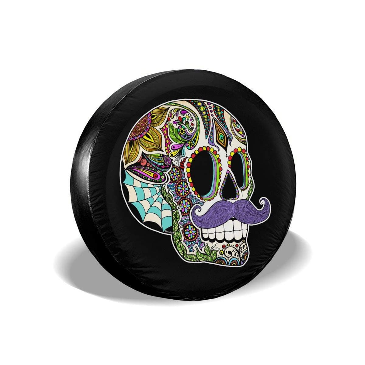 MOTALIN Los Muertos Sugar Skulls Spare Tire Cover Wheel Tire Cover Fit for Jeep Wrangler Camper 16In