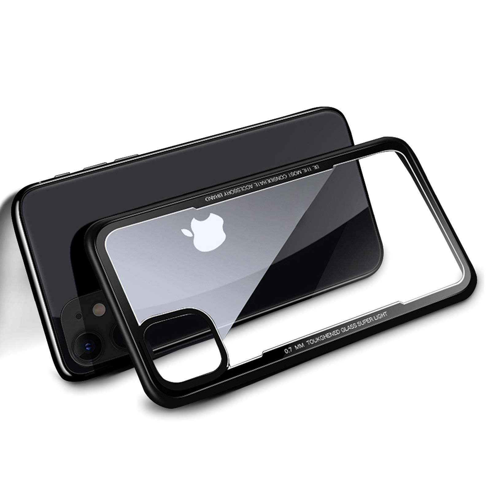 YOUNIKE iPhone 11 Case 9H Tempered Glass with Soft TPU Frame Anti-Scratch Anti-Yellow Crystal Clear Back for iPhone 11 6.1-inch (HD Clear)