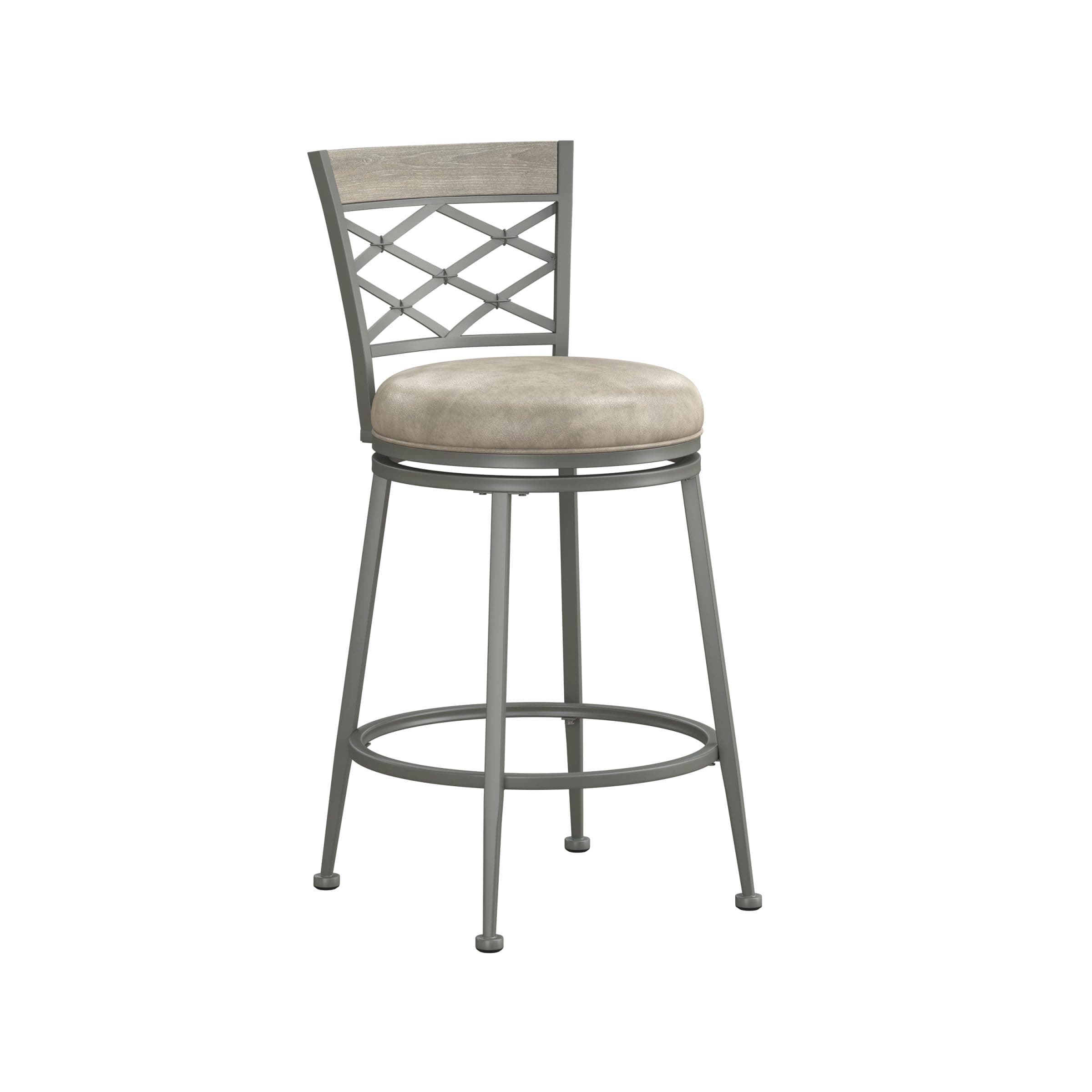 Hillsdale Hutchinson Swivel Counter Height Stool, Pewter
