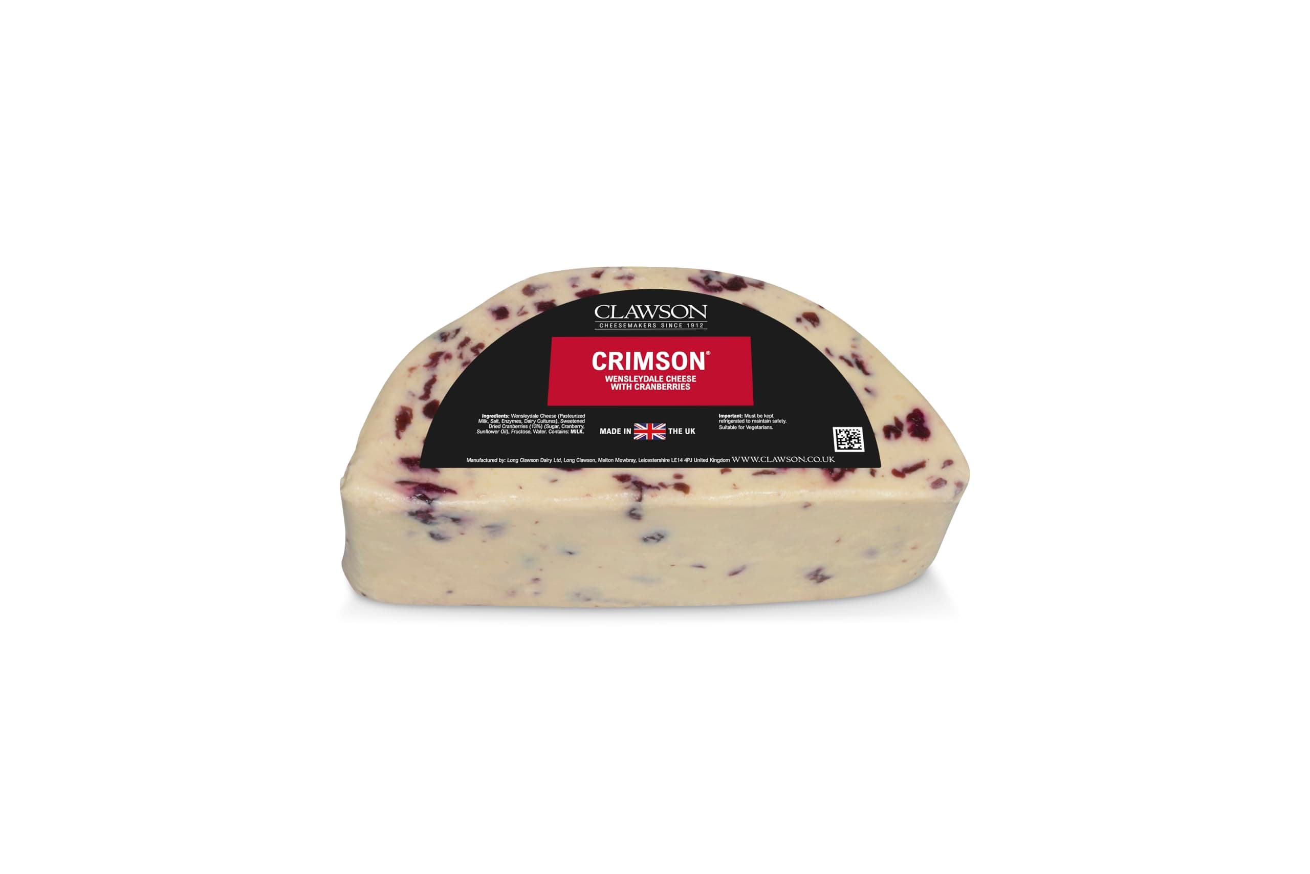 Wensleydale w/Cranberries Cheese (2.5 Lb Half Wheel) from England