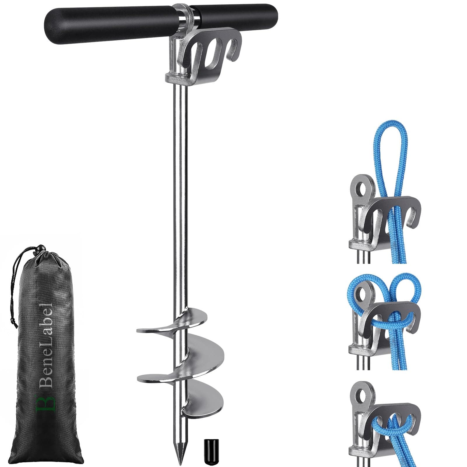 17" 26" 36" Sand Anchor for Boat Screw in Boat Anchor for Shallow Water, Stainless Steel Boat Beach Anchor for Sandbar, TET Ski Anchor, Kayak Anchor, Pontoon Boat