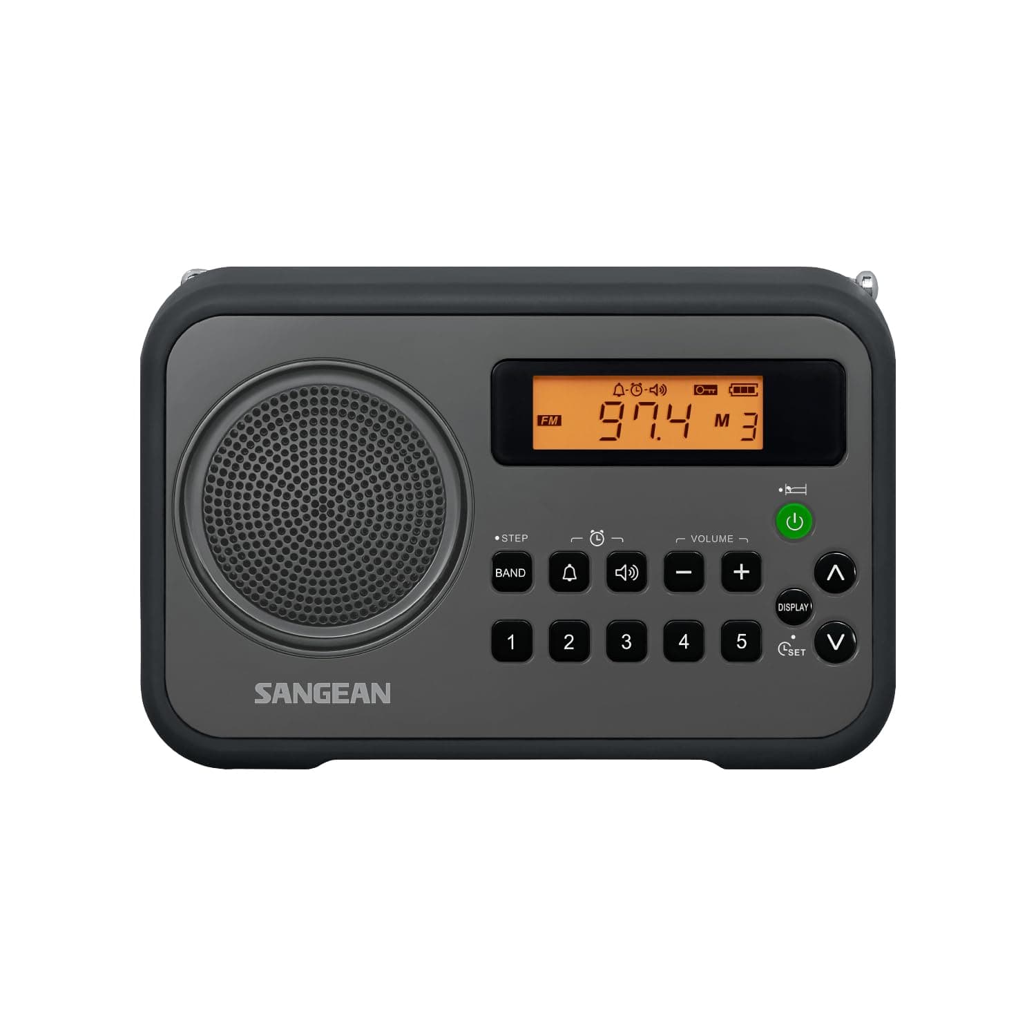 PR-D18BK AM/FM/Portable Digital Radio with Protective Bumper (Gray/Black) Black/ Grey