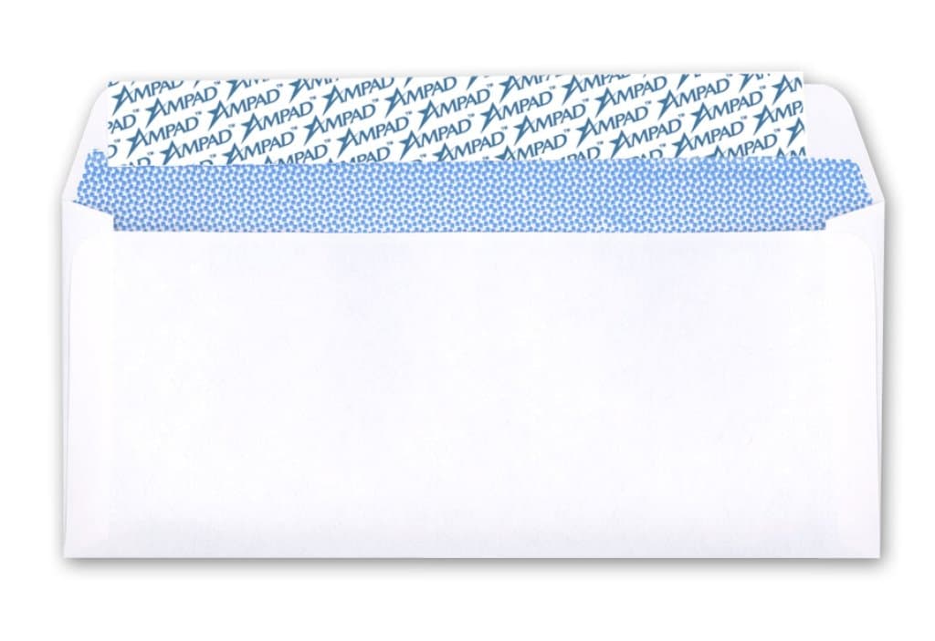 Ampad #10 Security Envelope, 24 Pound Paper, White Wove, Pull and Seal, 150 Envelopes (74018W)