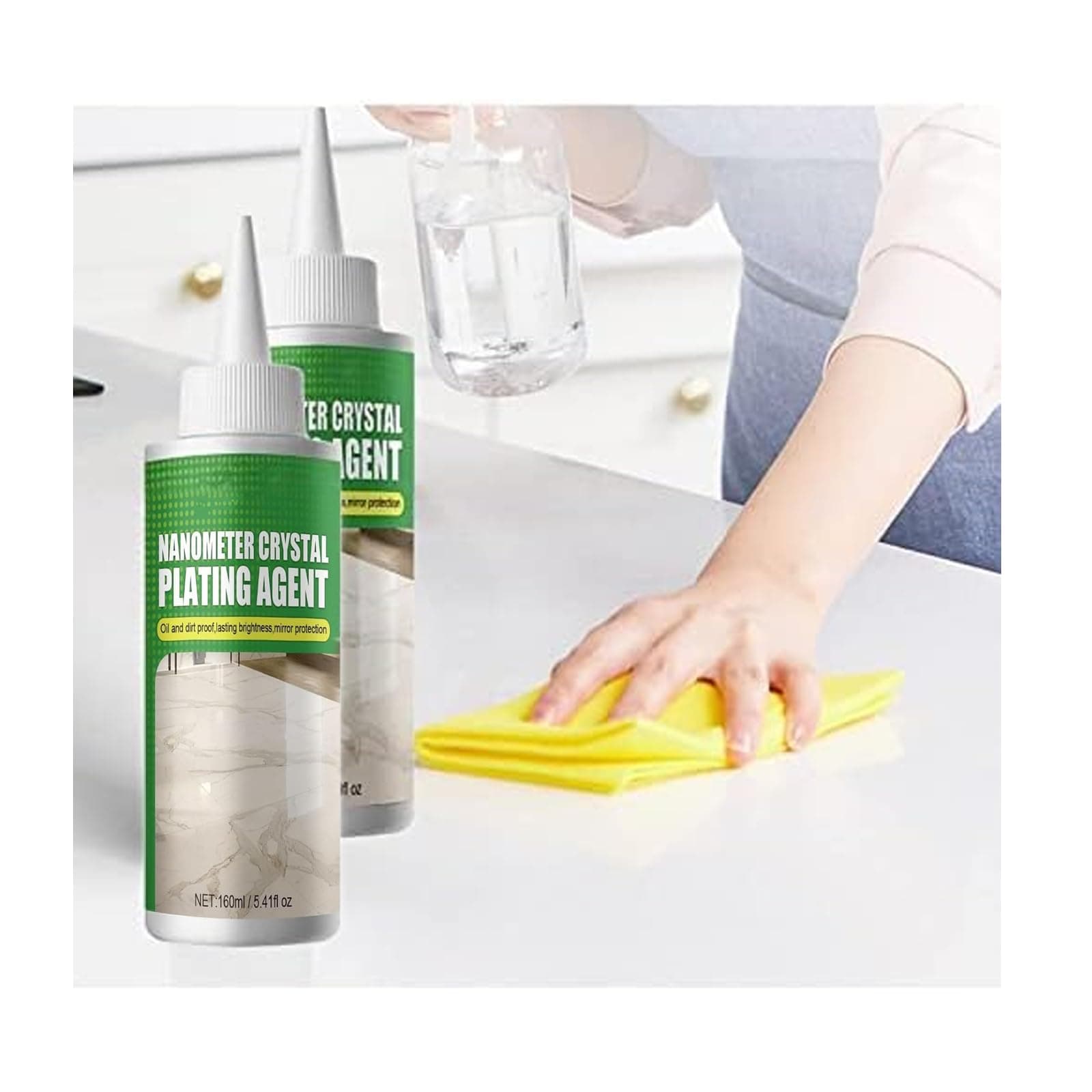 TOPVOP 2Pcs Marble Nano Crystal-Plating Agent - Stone Crystal Plating Agent, Countertop Cleaner & Polish, Cleans, Polishes and Protects Granite Quartz Marble and Other Surfaces Refreshing